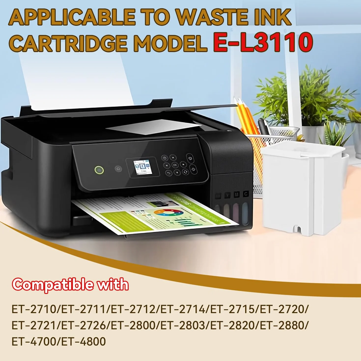 Éponges pour Réservoir d'encre Epson ET-2800 ET-2803 ET-2710 ET-2711 ET-2712 ET-2826 L3110 3pcs