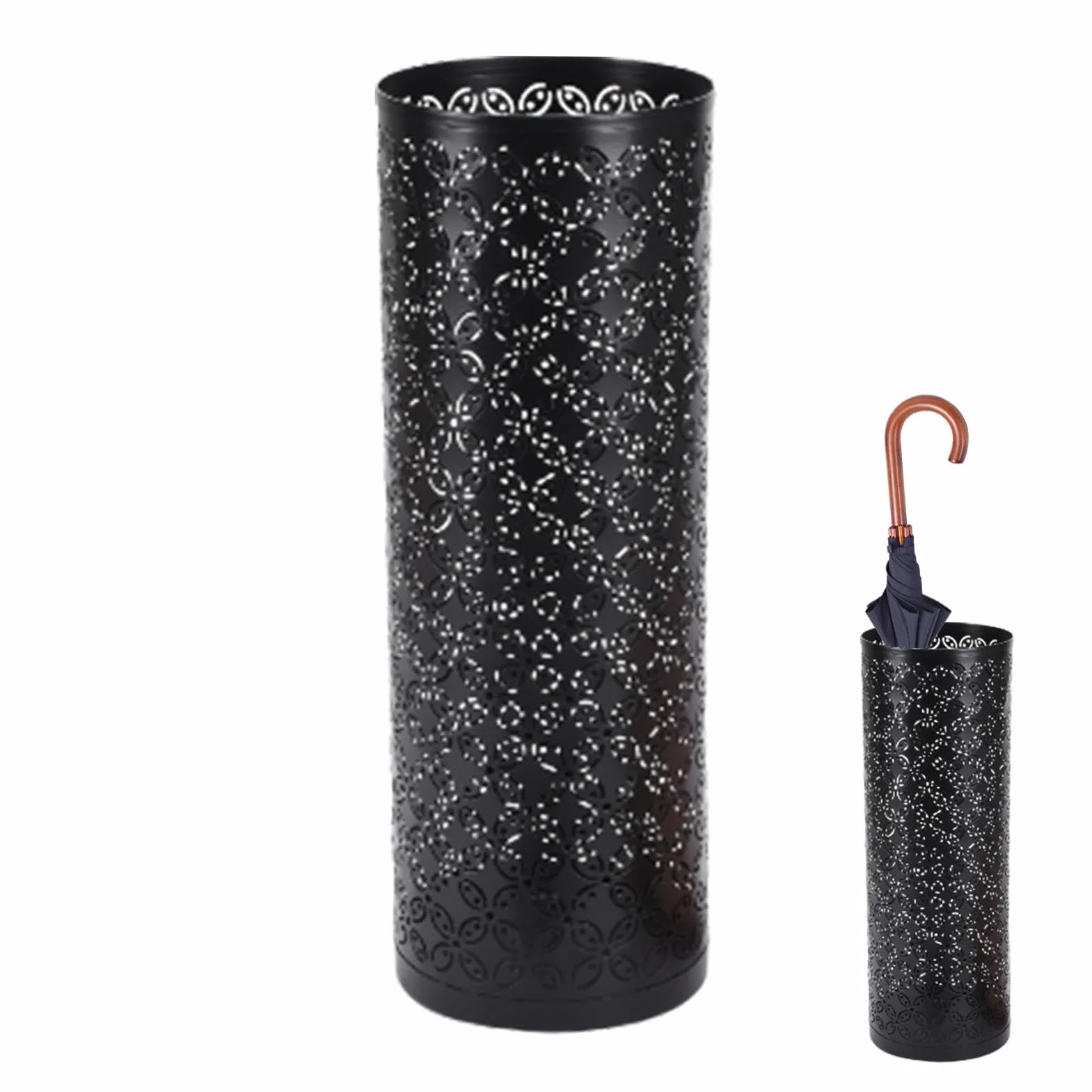 Porte Parapluies Métal Support Rangement Cylindrique 42x15cm