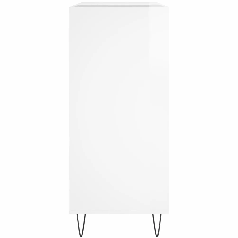 vidaXL Armoire à Disques, Support de Tourne-Disque, Armoire Latérale avec Rangement, Buffet de Salon, Moderne, Blanc Brillant Bois d'Ingénierie