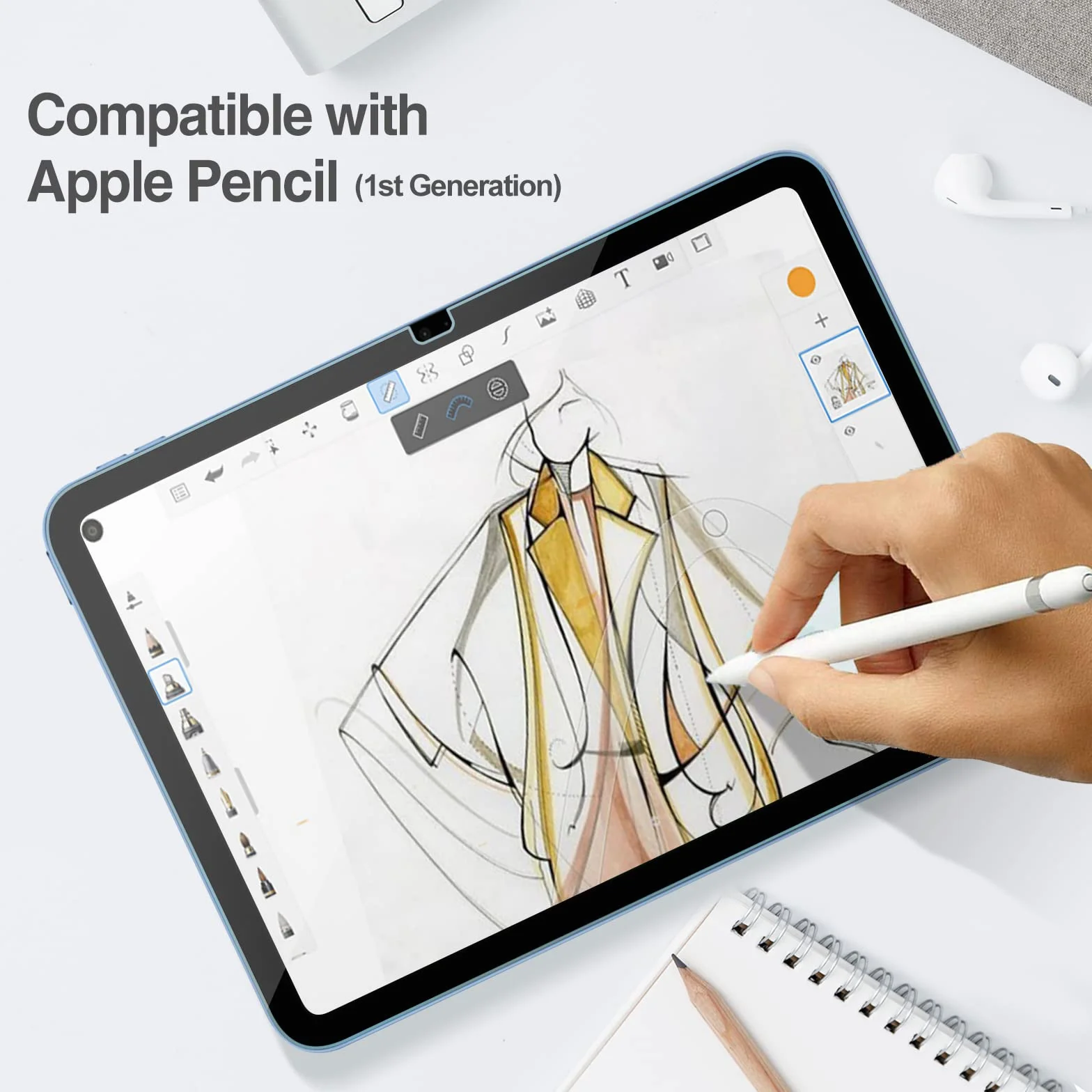 ProCase Verre Trempé pour iPad 11 Pouces 2025, Film Protection Anti Rayures 0.33mm Dureté 9H