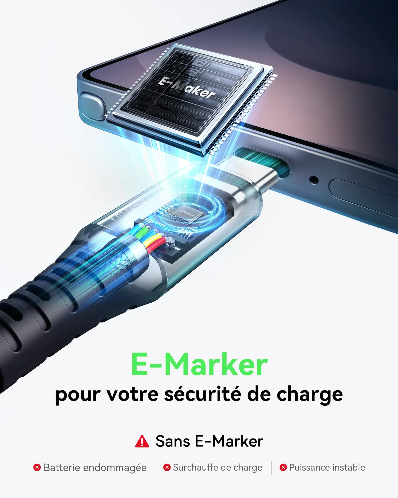 INIU Câble USB C 2m 100W 5A Charge Rapide PD 3.0 QC 4.0 Nylon Tressé pour iPhone Samsung Galaxy iPad MacBook