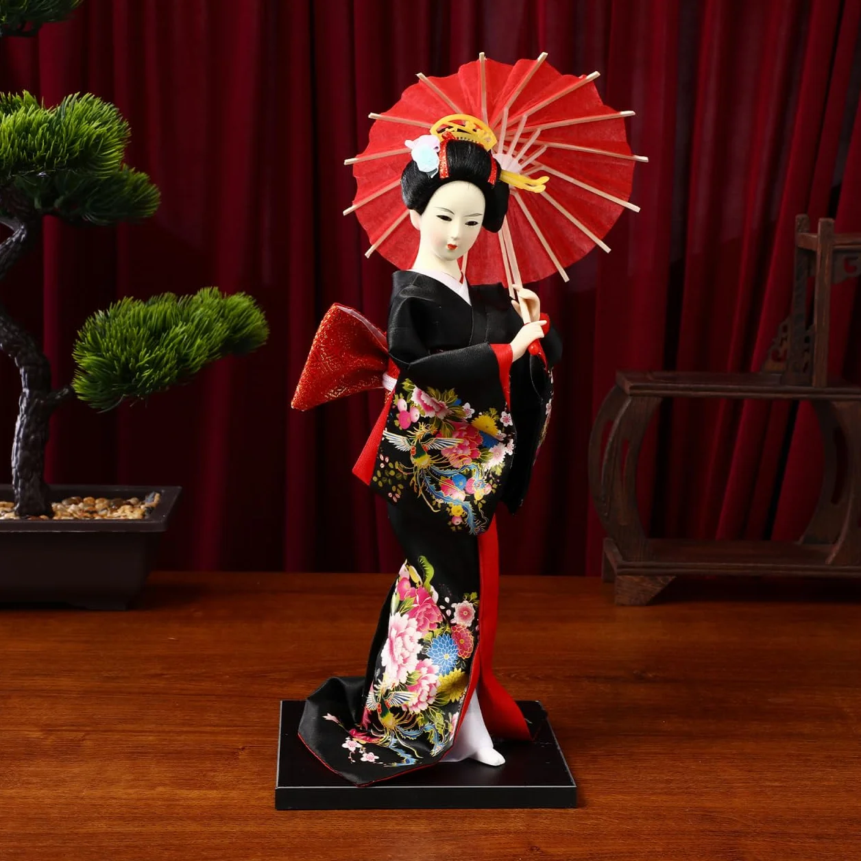 Poupée japonaise geisha kimono style traditionnel - Figurine asiatique de collection maison restaurant décoration fête