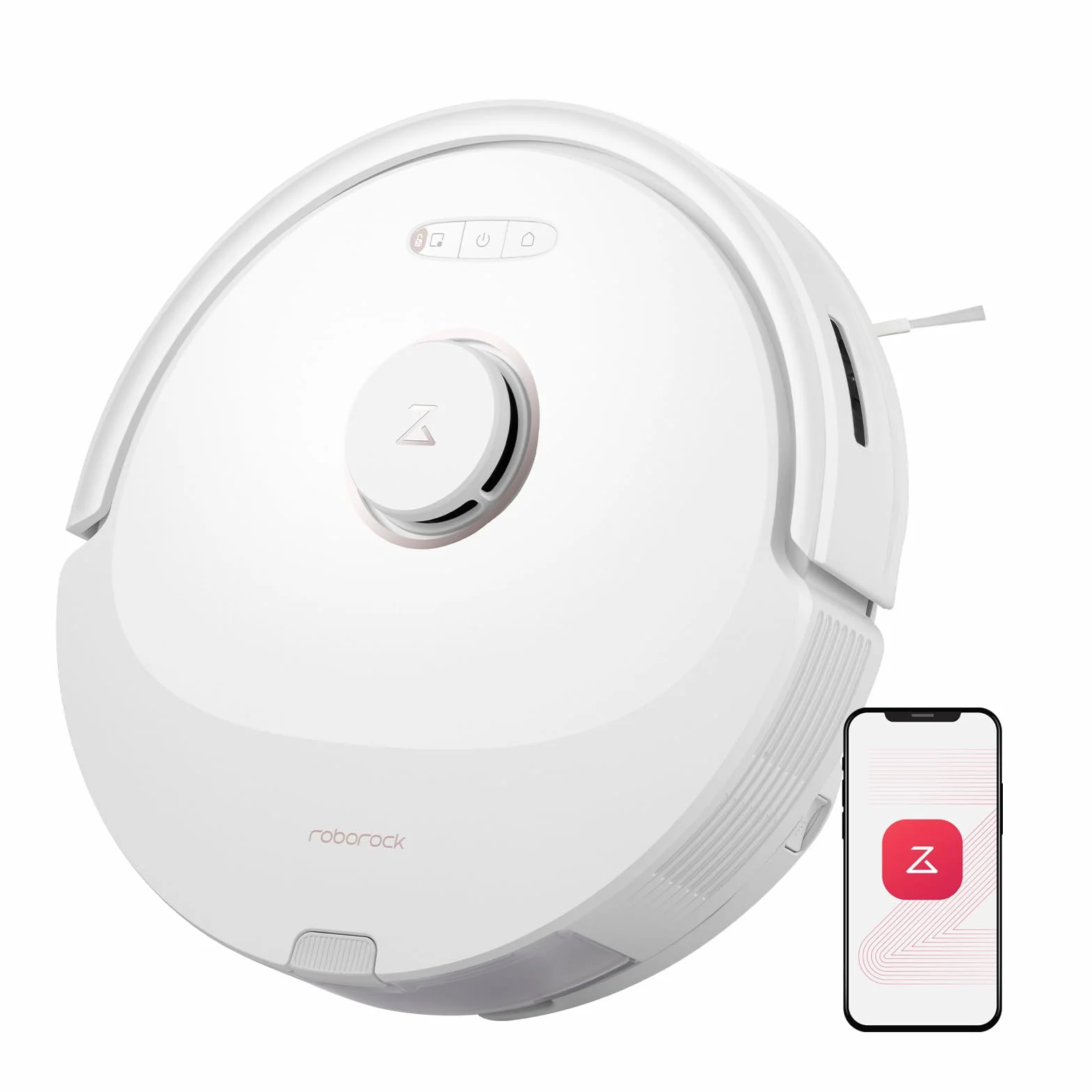 Roborock Q8 Max Aspirateur Robot Laveur 5500Pa Brosse DuoRoller Navigation LiDAR Blanc Reconditionné