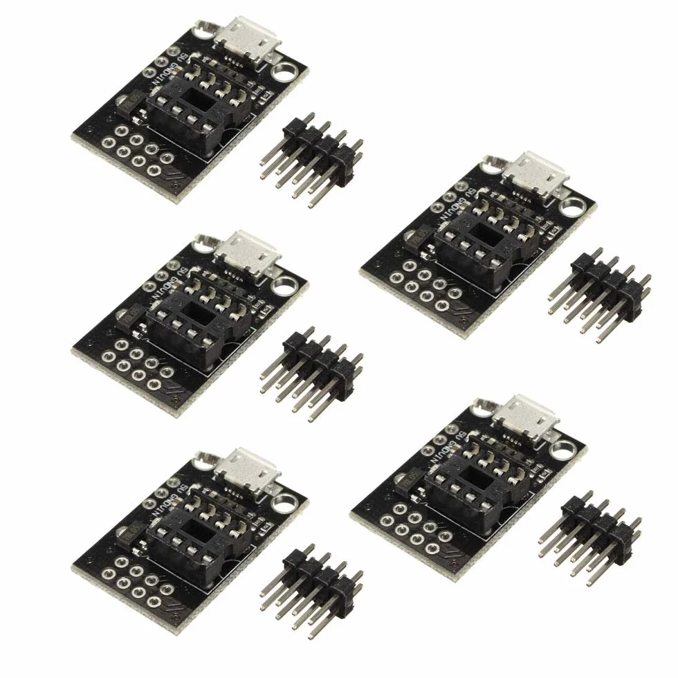 DollaTek 5Pcs Carte de développement enfichable ATtiny13A ATtiny25 ATtiny45 ATtiny85 Programmation Micro USB