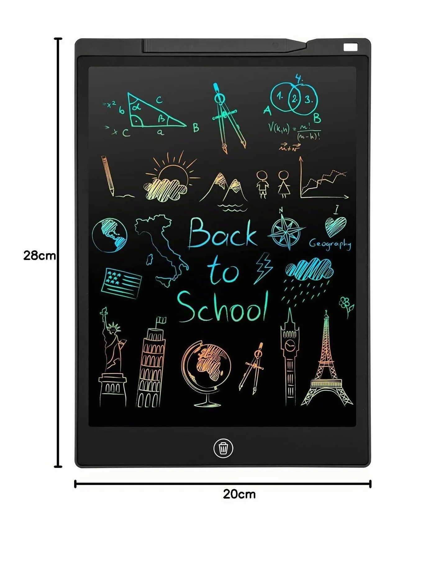 PINKCAT Tableau Magique Enfant 12 Pouces Tablette D'écriture LCD Dessin Graphique Ardoise Magique Effacable Noir
