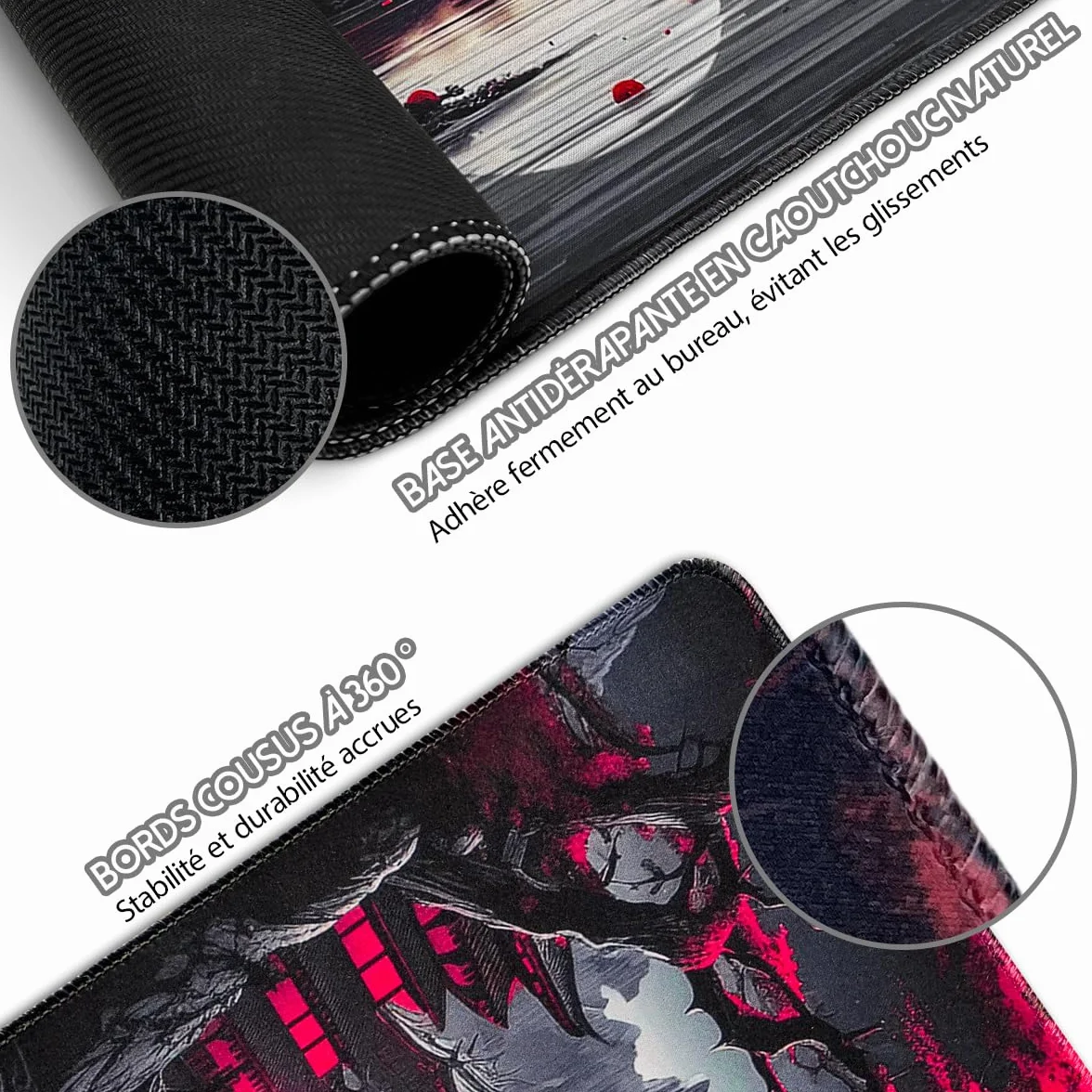 Zindoo Tapis de Souris XXL Gamer 900 x 400mm Haute Précision Bords Cousus Base Antidérapante