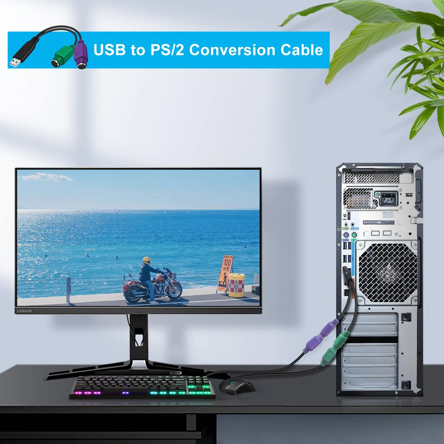 Adaptateur Clavier USB vers PS/2 Femelle USB Male avec Puce Intégrée Plug and Play