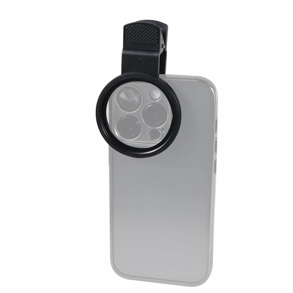 Profesjonalny klips do aparatu telefonicznego 52 mm z obiektywem makro CPL Star Variable ND Filtr do wszystkich smartfonów z gwintem ze stopu aluminium (tylko klips, okrągły otwór)