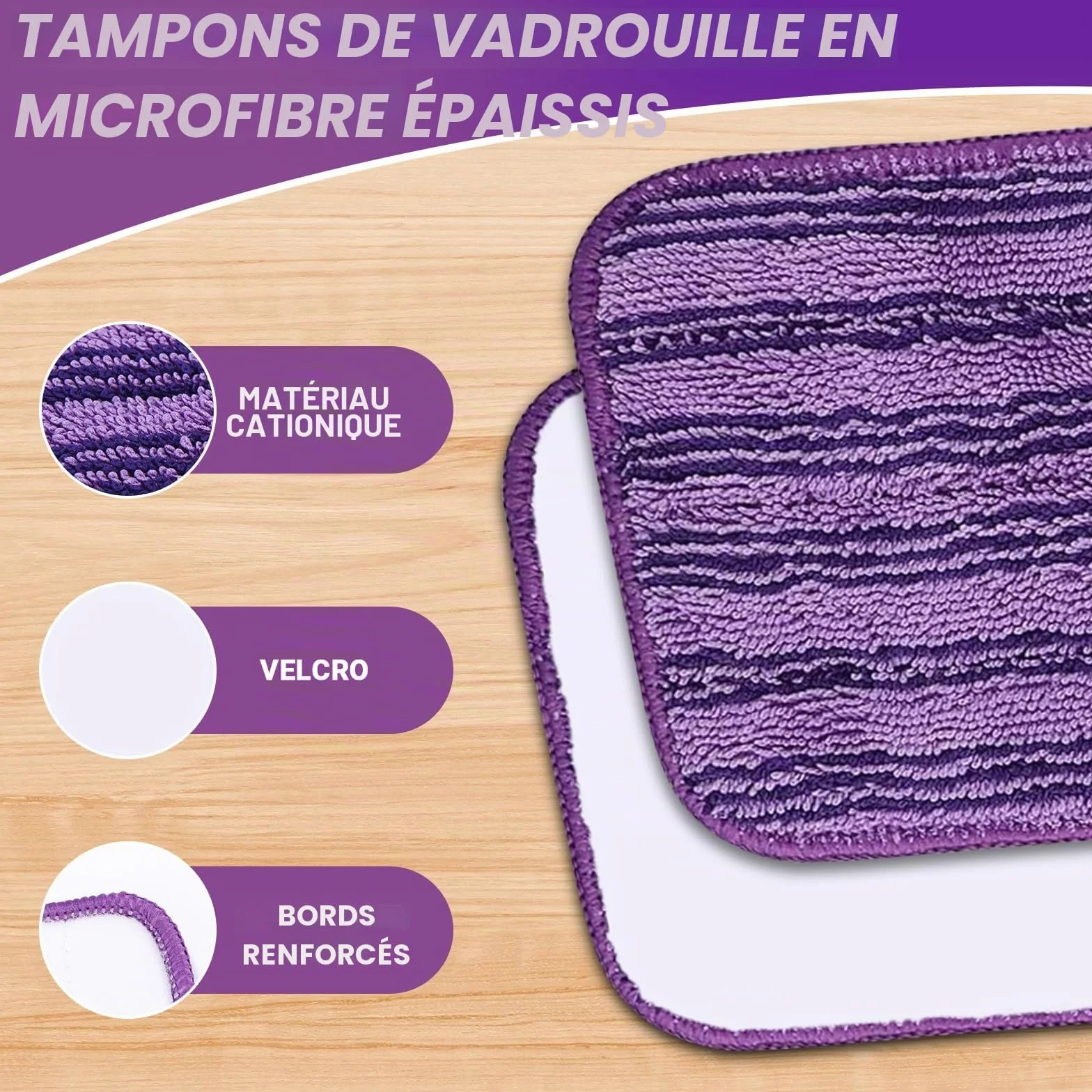 Lingettes Reutilisable Swiffer WetJet Wood, Serpillières Microfibre Remplacement, Chiffon Rechange Wet Jet Balai Spray