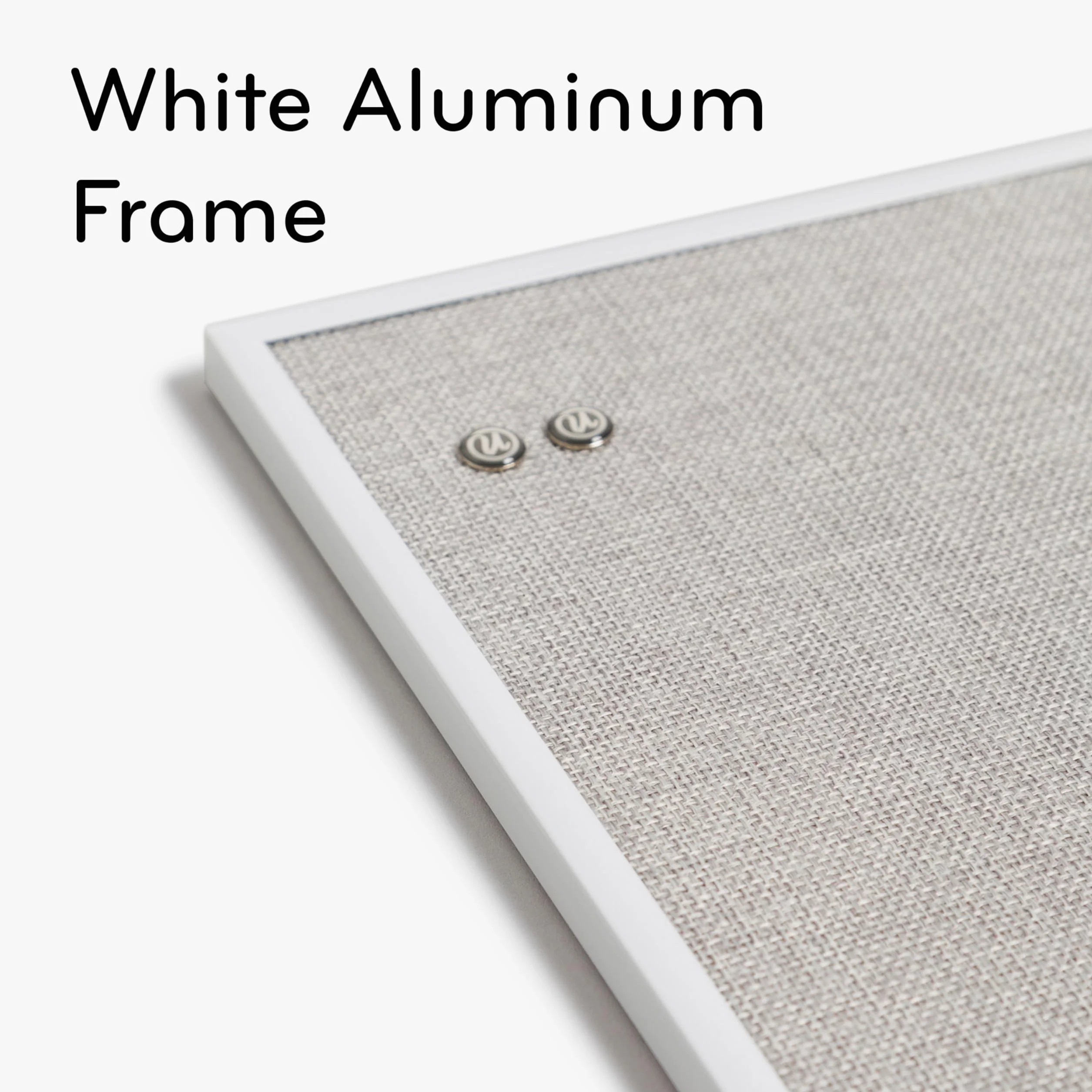 U Brands Tableau d'affichage en lin cadre métal blanc 35,6 x 35,6 cm