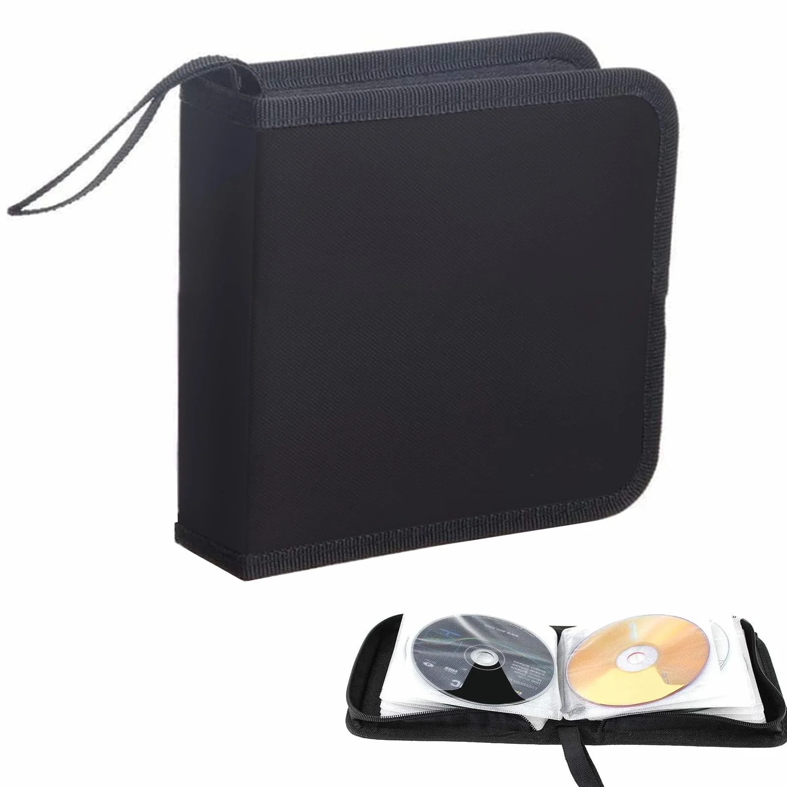 Sac de Rangement pour CD DVD 40 Disques Noir