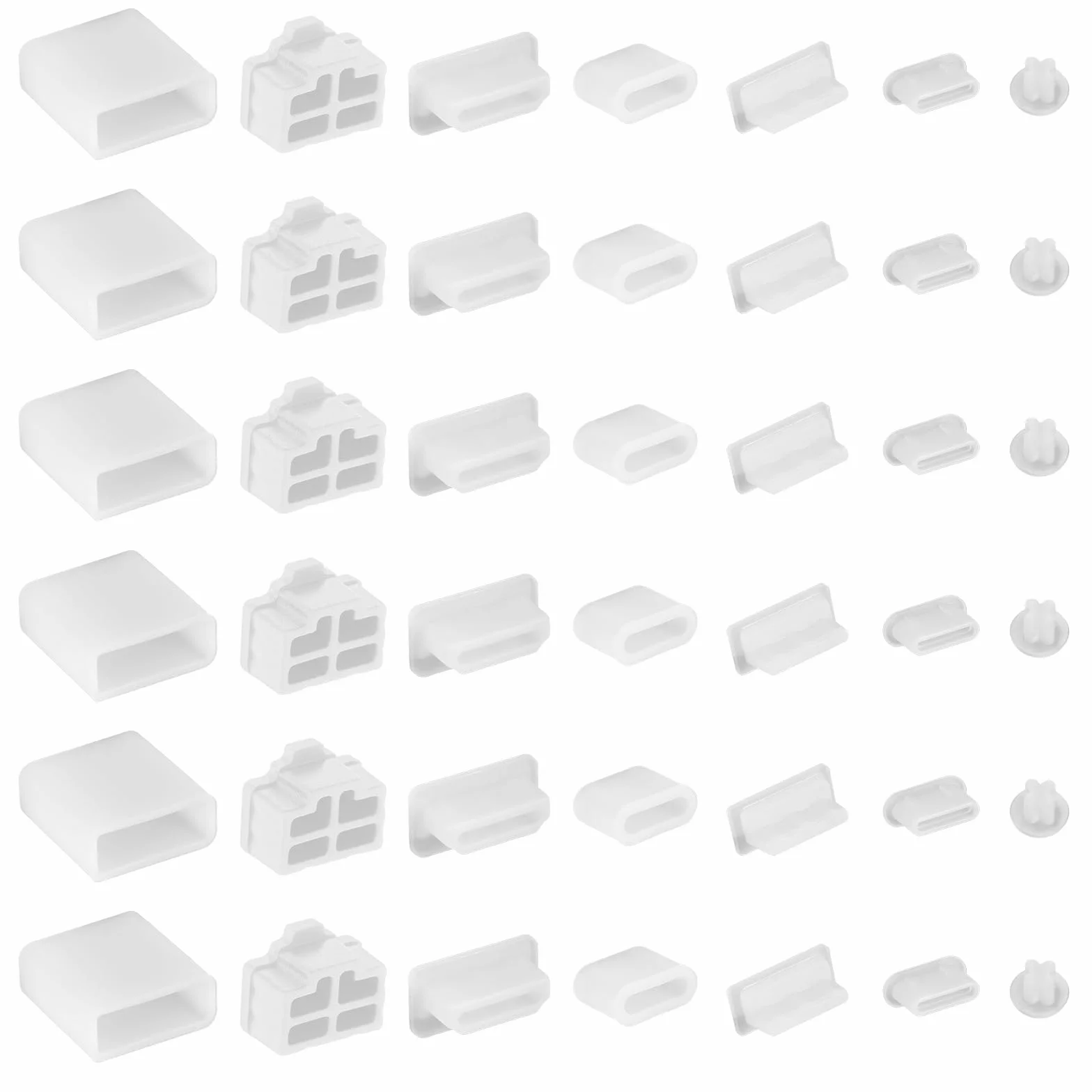 50 sztuk, 7 rodzajów nasadek ochronnych USB, silikonowe, ochrona przed kurzem USB A, port USB-C, ochrona przed kurzem, do USB A, żeńskie/męskie, słuchawki typu C, słuchawki 3,5 mm, HDMI