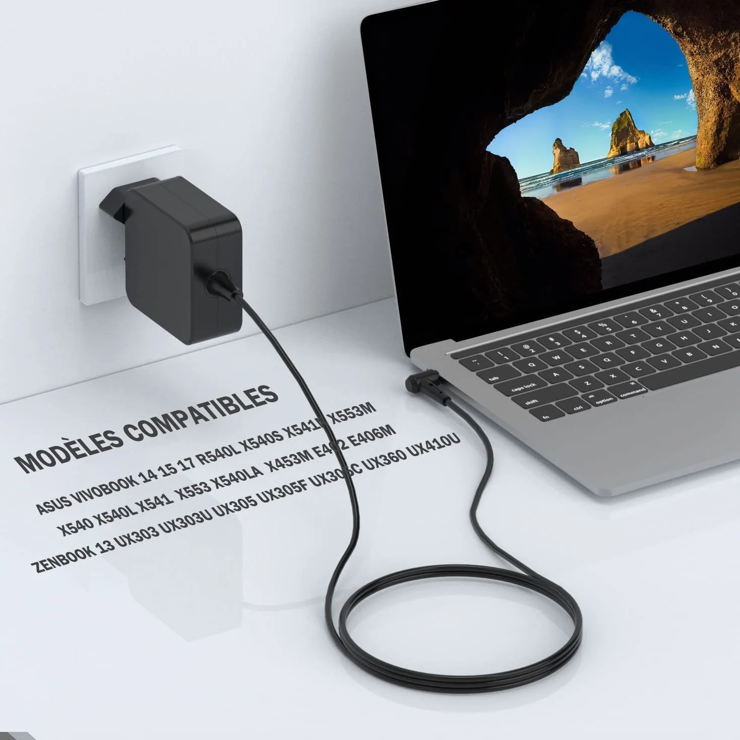 Chargeur Ordinateur Portable 45W pour ASUS Vivobook 14 15 17 S14 S15 S17 Zenbook 13 UX305F UX305C UX310U UX430U Adaptateur 19V 2,37A 4.0*1.35mm