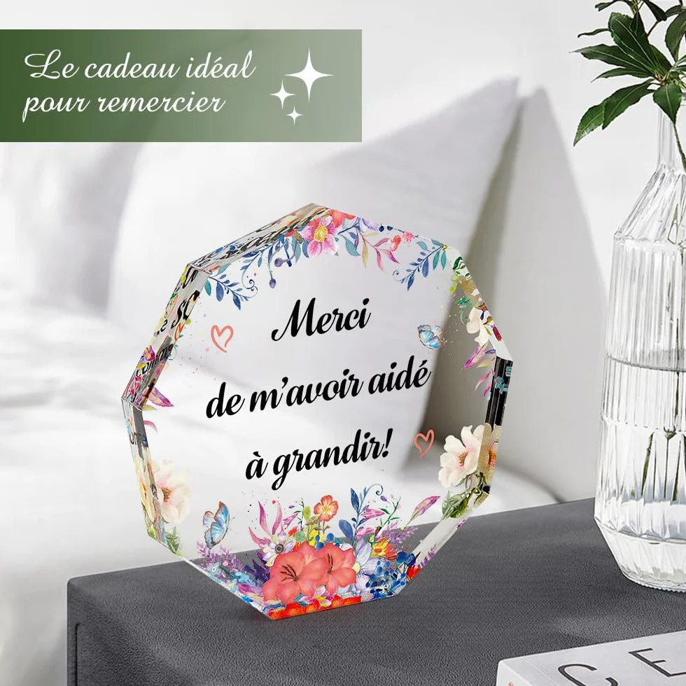 Cadeau Merci Maîtresse Fin d'Année Scolaire Acryliques Idée Cadeau Aesh