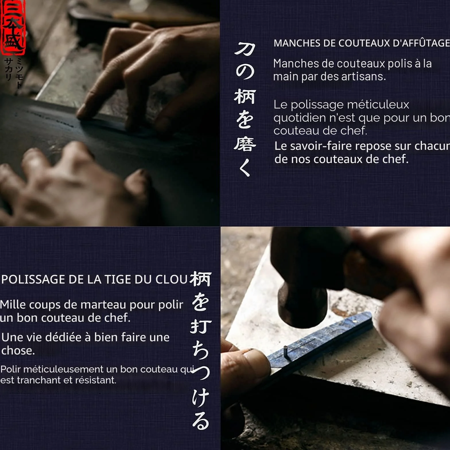 MITSUMOTO SAKARI Couteaux Professionnel 3 Niveaux Eguiseur de Couteau Japonais Poignée Angle Réglable Affuteur Multifonction Aiguiseur Cuisine Polissage