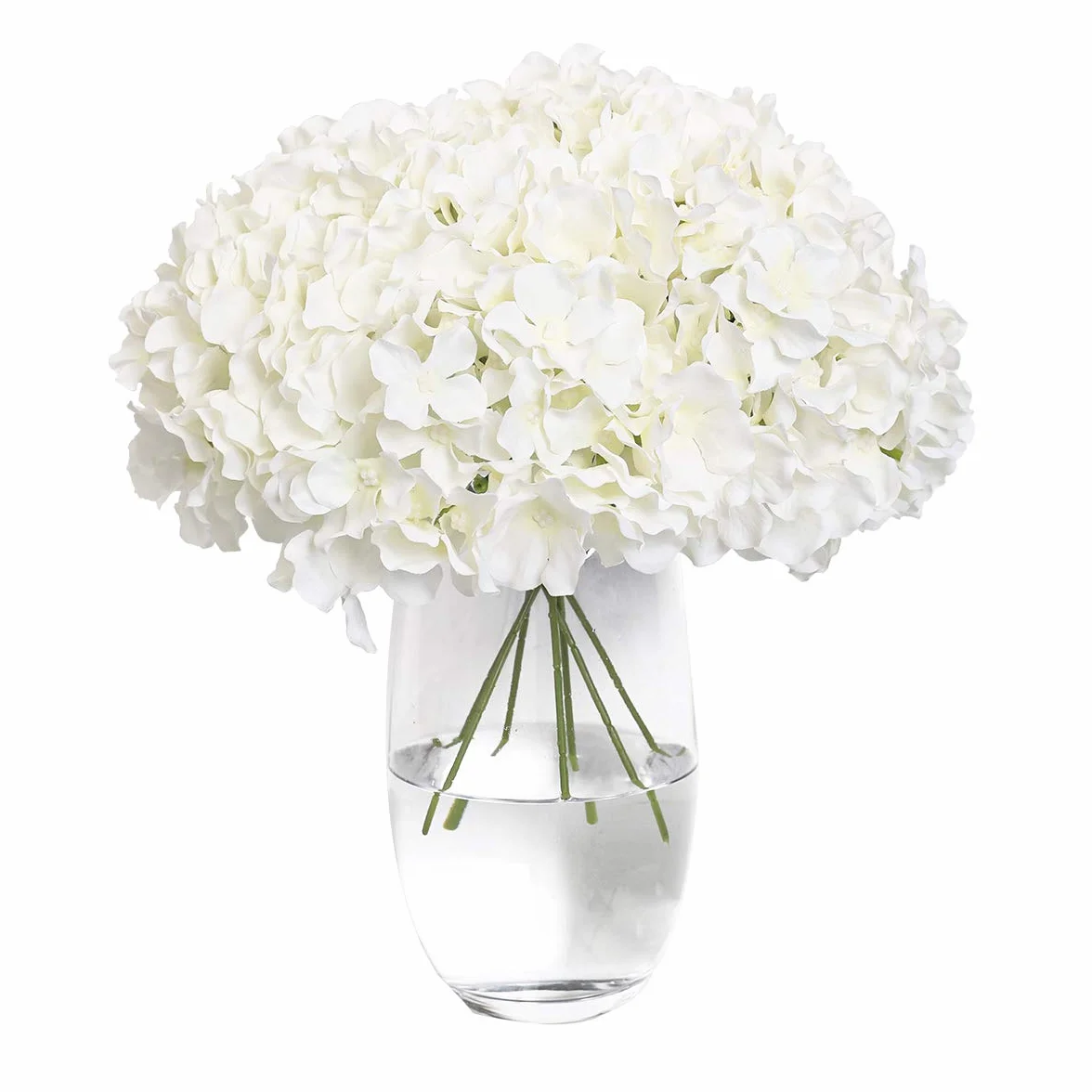 Hortensias Artificiels 12pcs Têtes de Fleurs avec Tiges pour Bouquets de Mariage Mariée