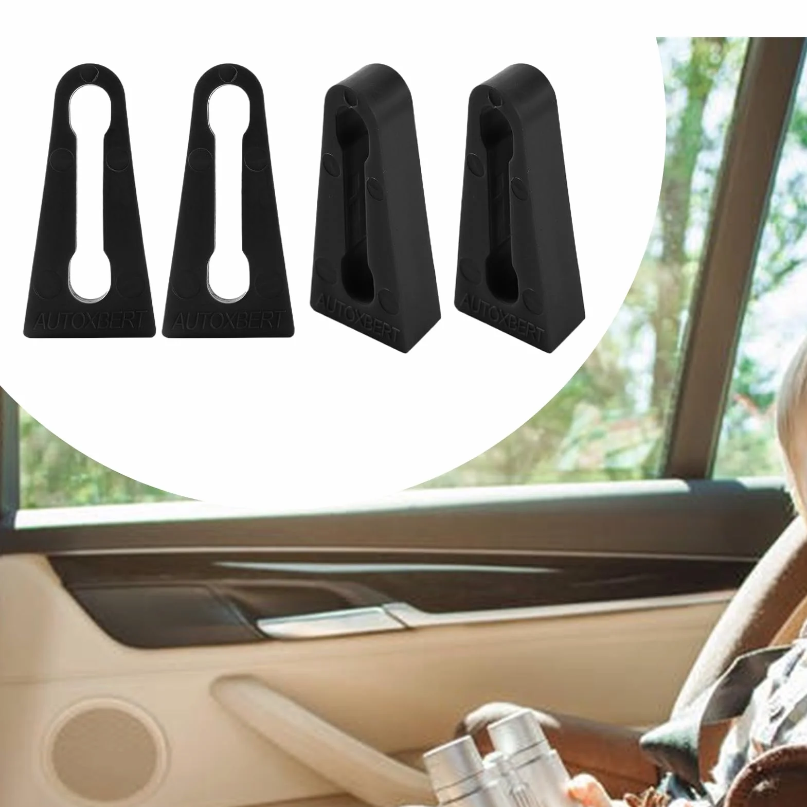Automotive Door Lock Silencer - Noise Dampening Pad Set | Elastyczna gumowa osłona z poduszką ochronną, Simple Fit for Sedan Doors, SUV, Van Entry, Garage Use and Passenger Ride Enhancement