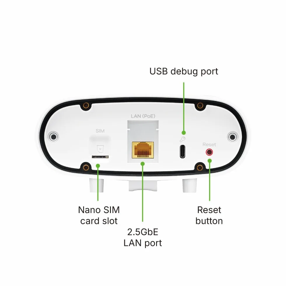 Zyxel 5G Router Outdoor IP55 Protection | High Speed 7 Gbps | 2.5GbE PoE LAN | Nebula Cloud Managed | Desk, Wall, Window or Pole Mount | Weather Resistant [FWA70]