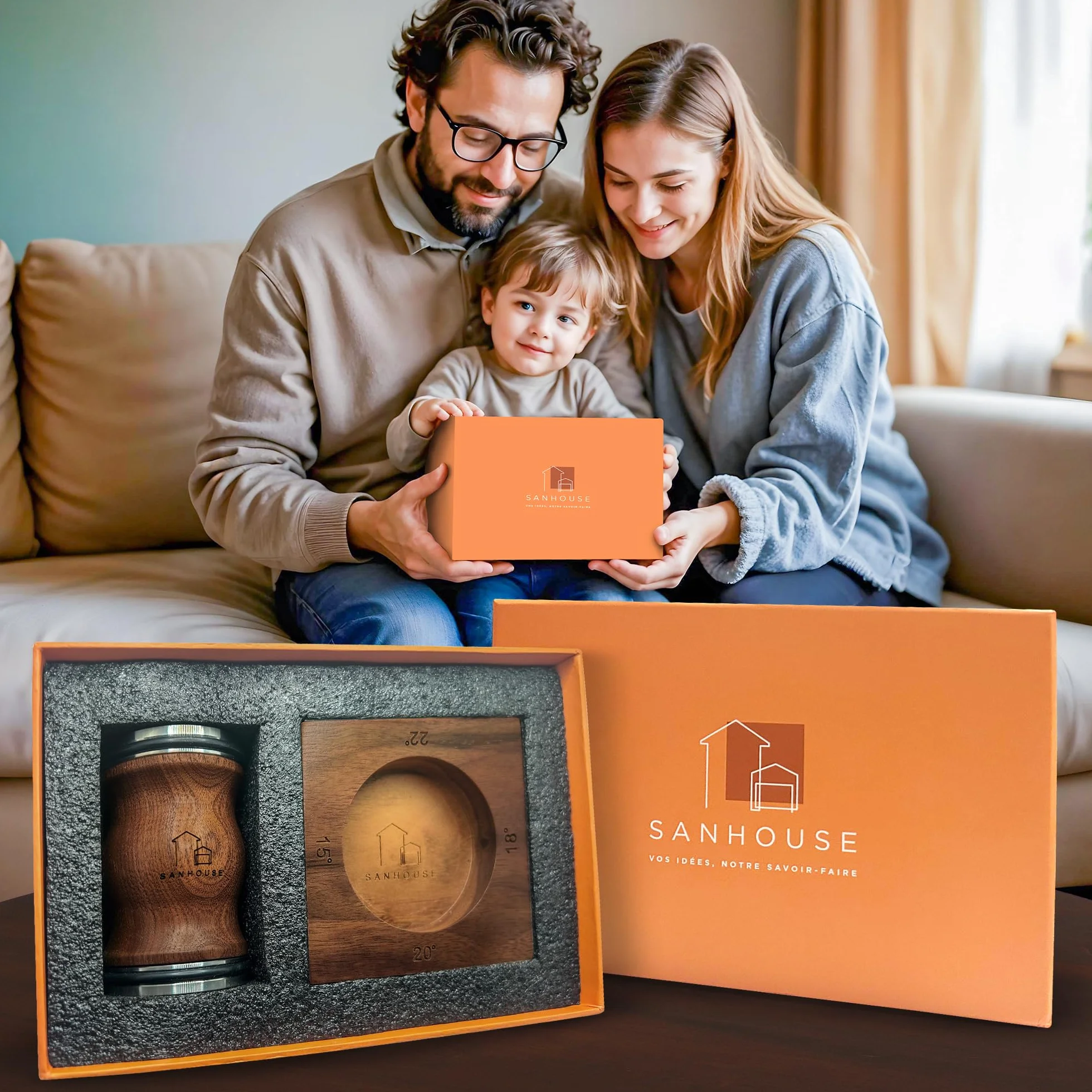 SANHOUSE Aiguiseur couteaux roulants, affuteur de couteaux magnétique multi-angles, pierre a aiguiser, eguiseur de couteau en diamant&céramique, offre un aiguisage de 15 à 22 degrés - MARQUE FRANÇAISE