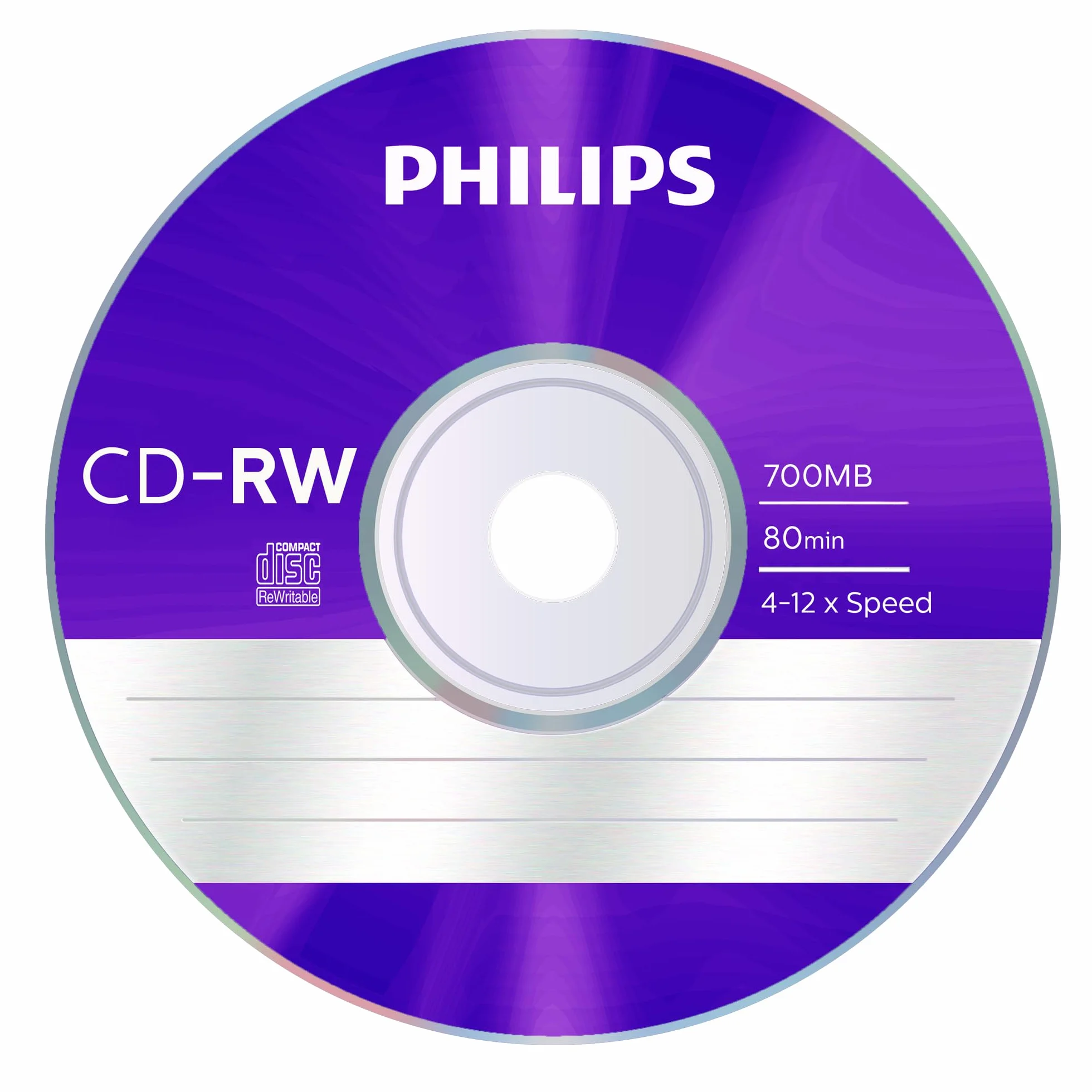 Philips CD-RW nośniki o wysokiej prędkości High-speed (700 MB / 80 minut, 4-12x prędkość, 5 szt. kolorowe Slim Case, wielokrotnego zapisu / nadpisywalne)