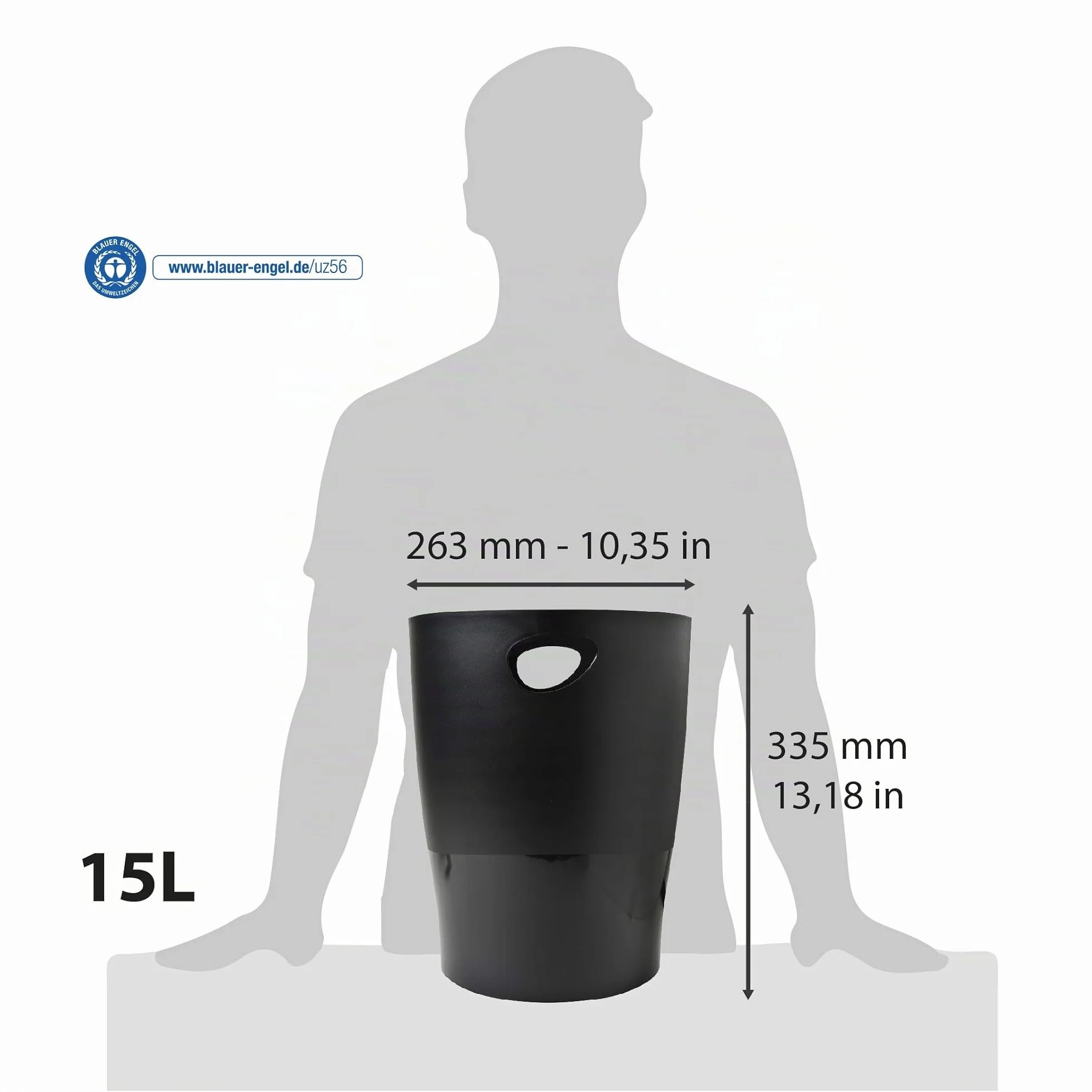 Exacompta Ecobin Corbeille à papier noire