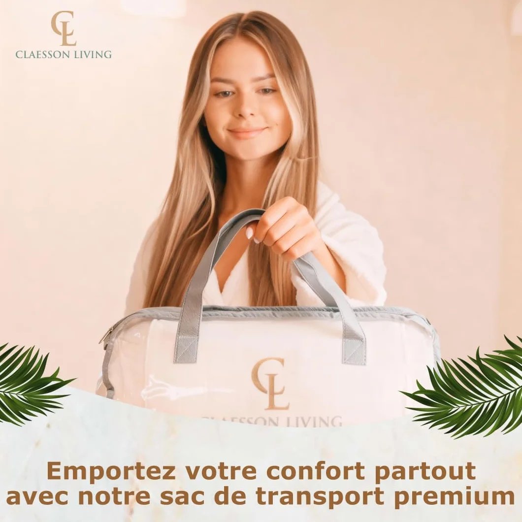 Coussin Baignoire Corps Complet Claessonliving (126x41cm) - Matelas de Bain avec appuie-tête (13cm) & Supports Corps - Coussin Baignoire Adulte - Oreiller Baignoire - Sacs de Lavage Inclus - Gris
