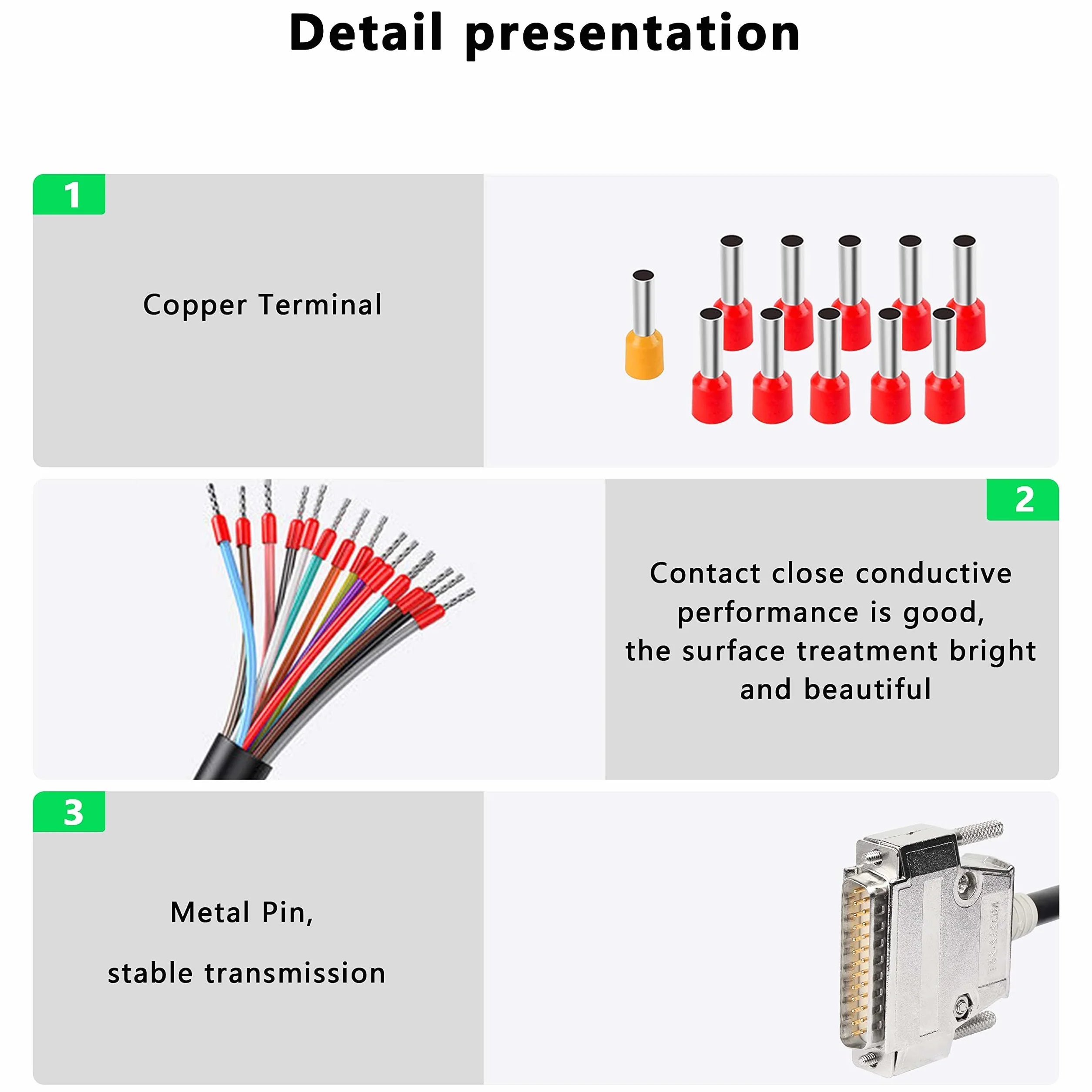XMSJSIY DB25 adapter złącza RS232 25-pinowy kabel przedłużający szeregowy bezlutowy 25-pinowy kabel zastępczy z gołym przewodem - 1M (DB25 męski)