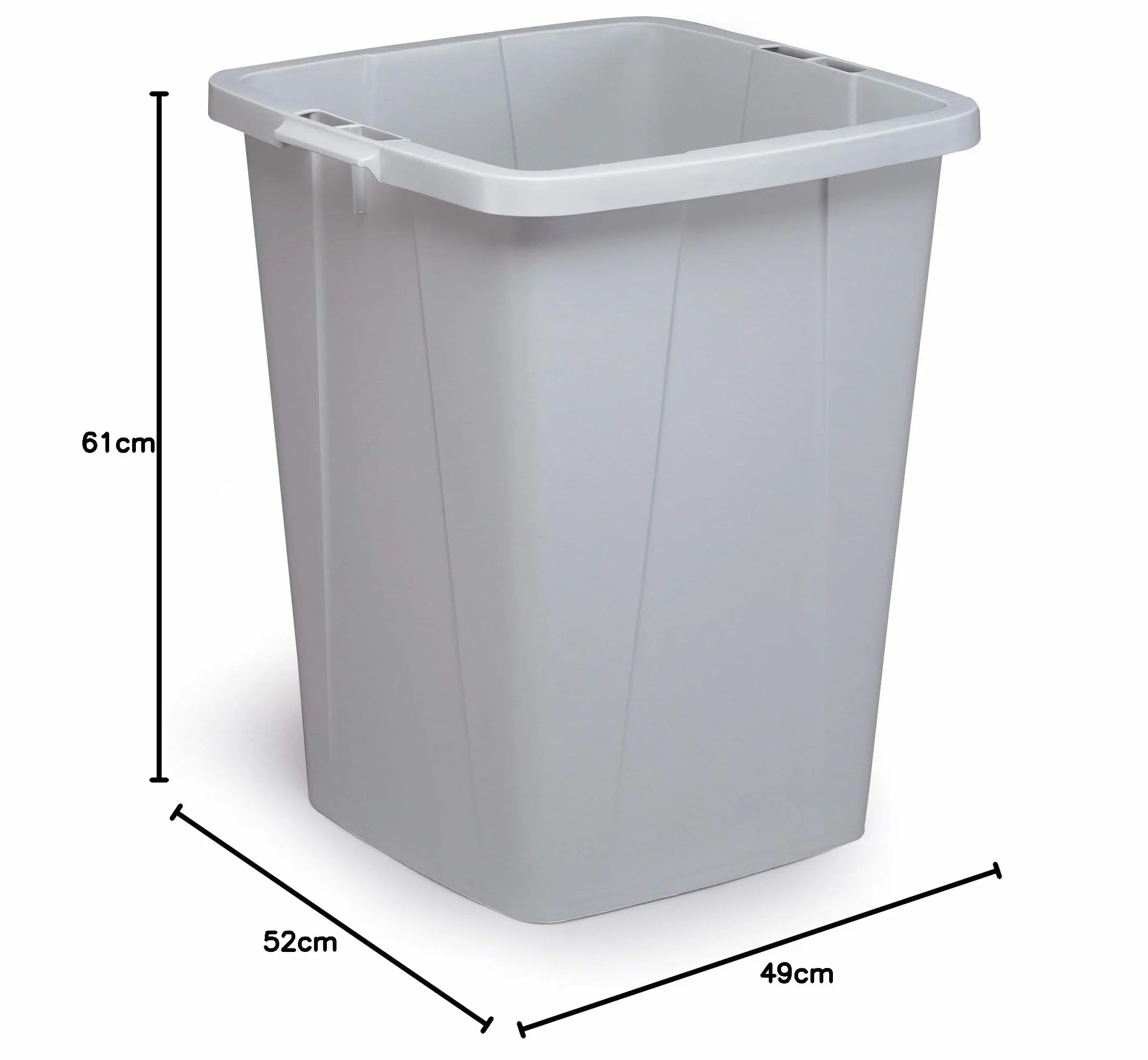 Durabin 90 litres poubelle de recyclage gris avec poignées de transport