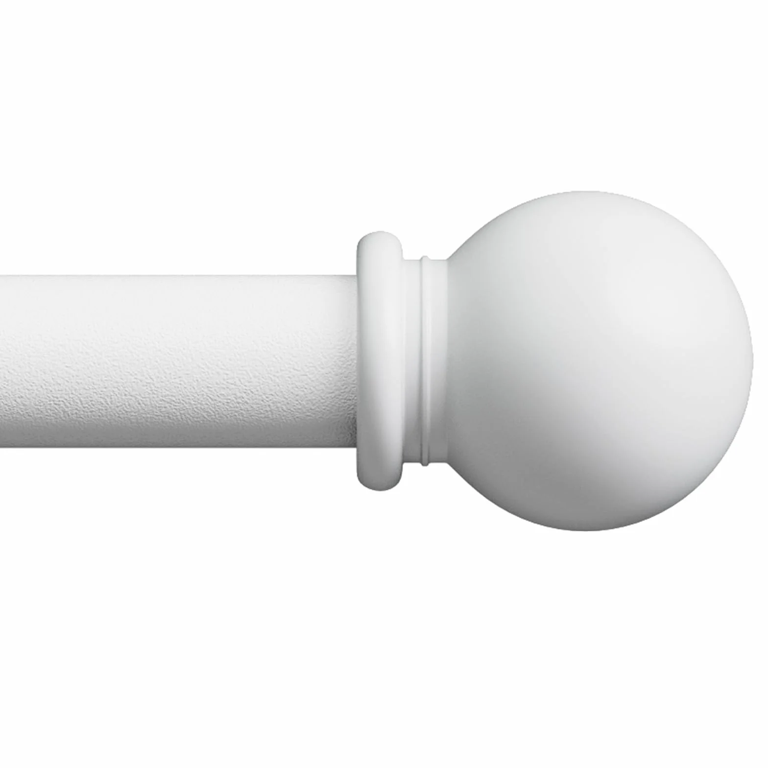 Tringle à Rideau Extensible 80-120 cm 16mm avec Embouts à Boule (Blanc)