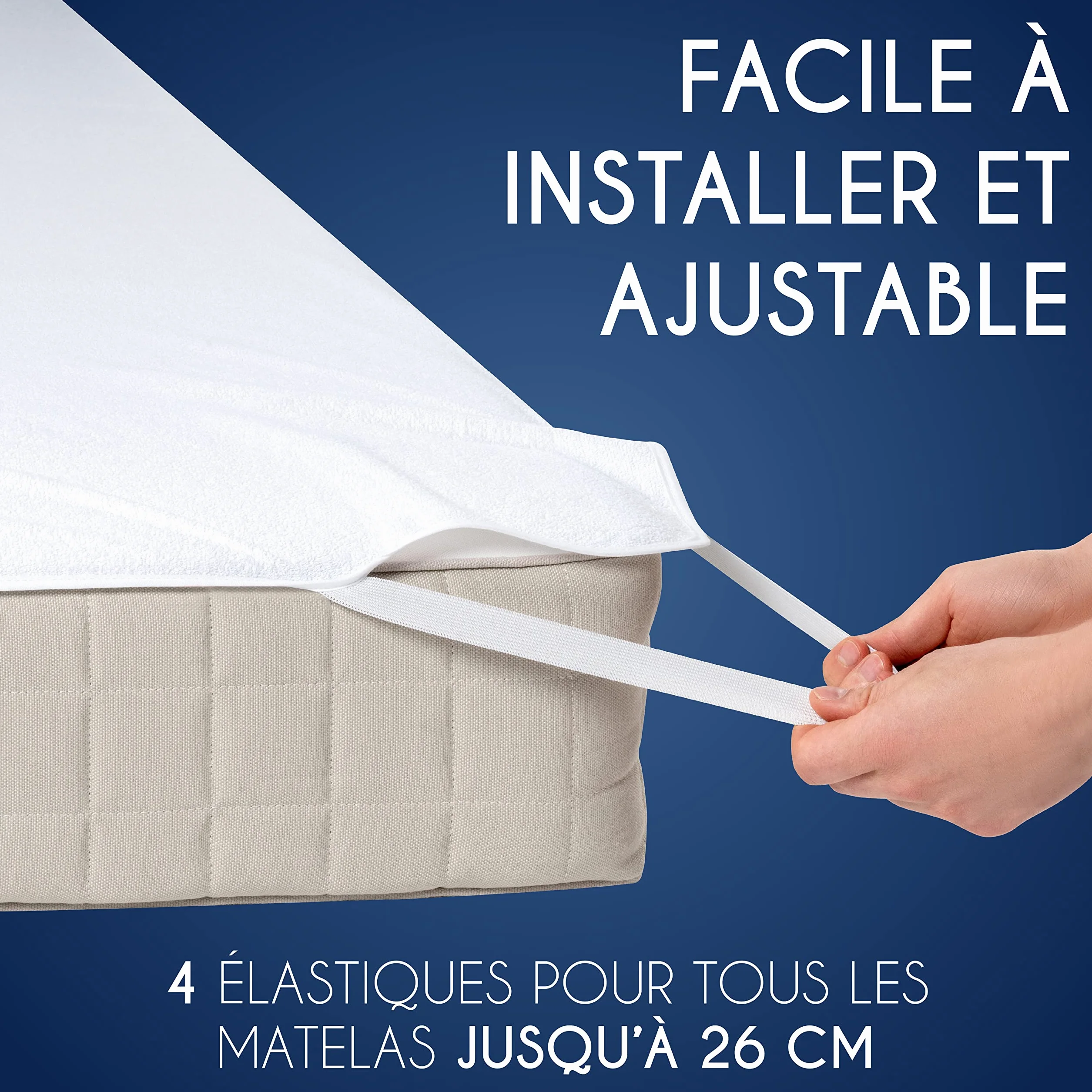 Dreamzie Protège Matelas 90x190 cm Imperméable Oeko TEX Coton Respirant 4 Coins Elastiques