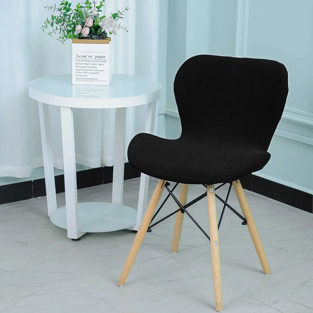 Levoberg 4PCS Housse de Tabouret de Bar Incurvé Extensible avec Dossier Élastique Noir
