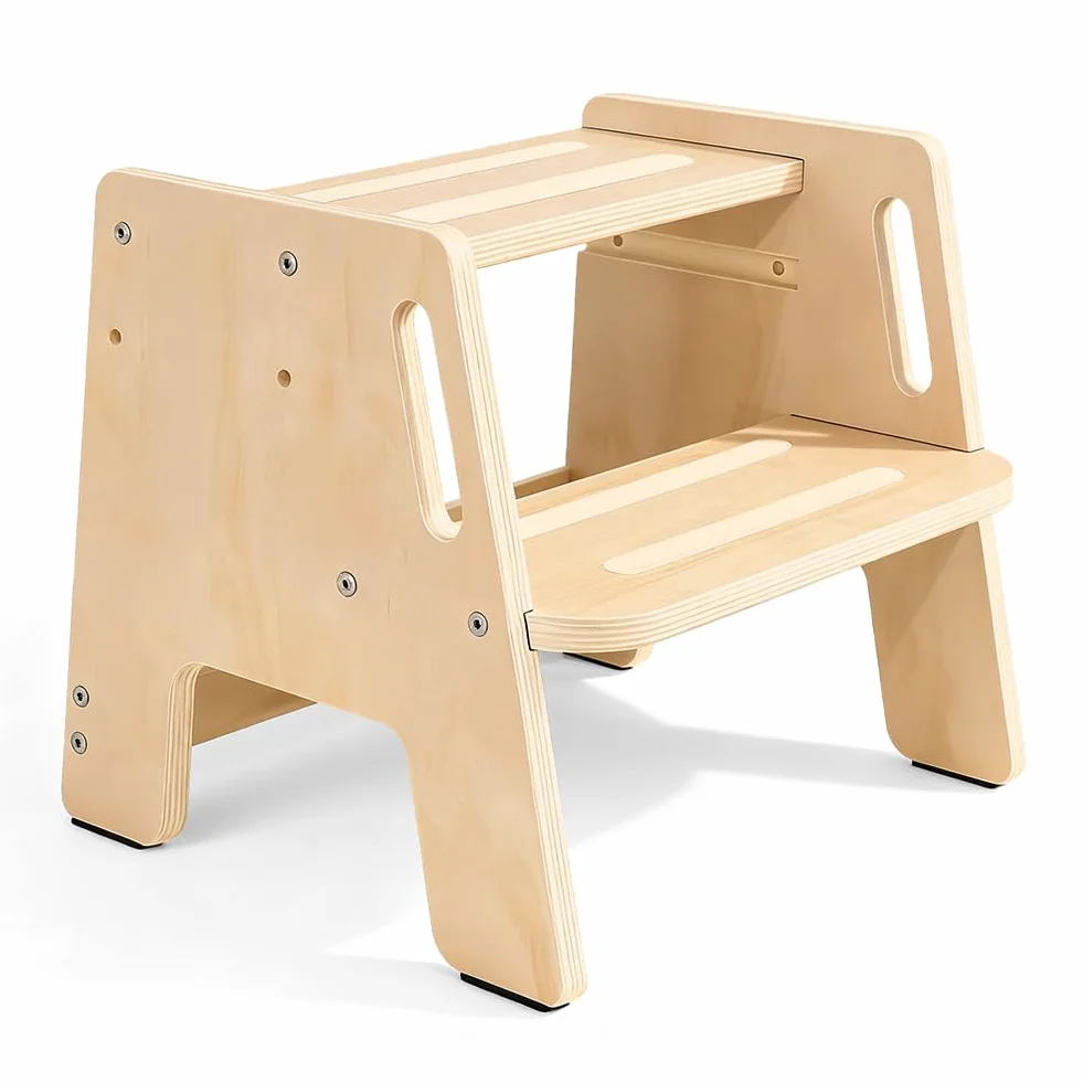 Marchepied pour enfants, 2 marches, avec structure antidérapante et poignées portables, capacité de charge jusqu'à 150 kg, pour enfants, cuisine, salle de bain et salon