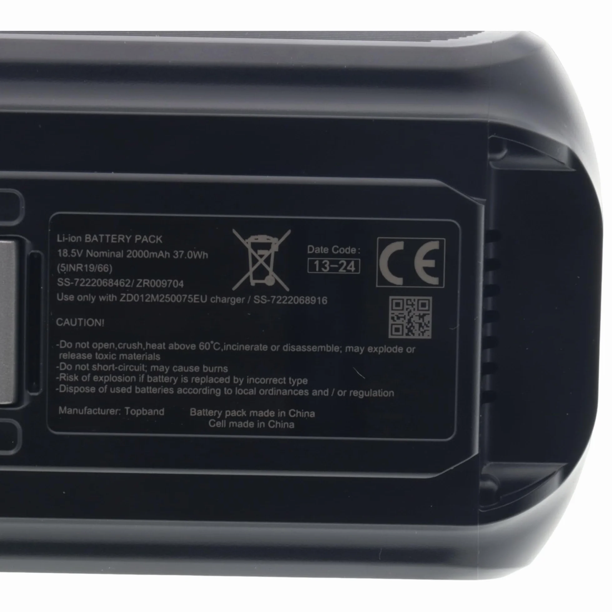 Rowenta ZR009704 X-Force Flex 9.60 Batterie Lithium-ION | 18,5 V | 45 Minutes d'expérience d'aspiration Plus Longue | Compatible avec X-Force Flex 9.60 (RH20xx) | Noir
