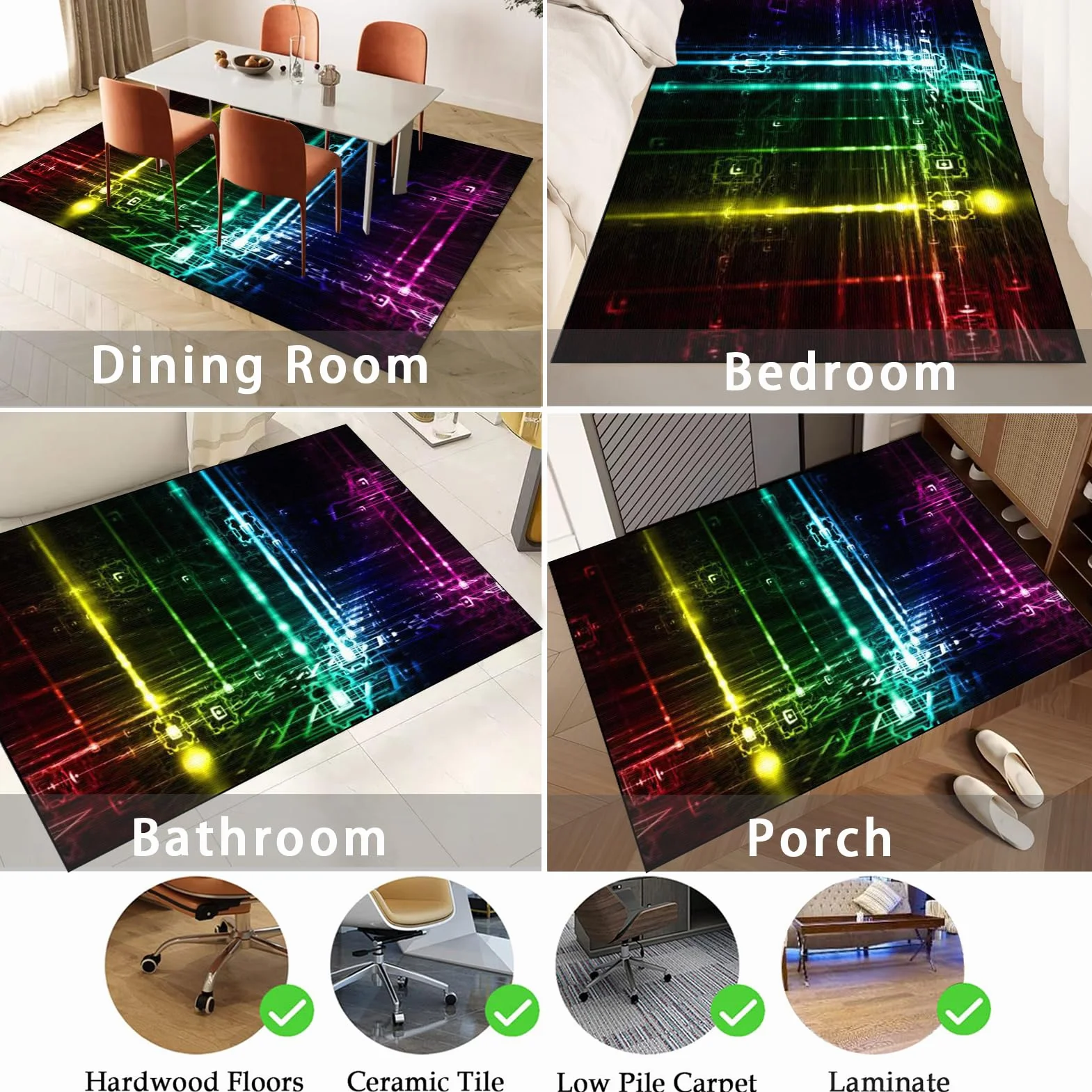 Tapis de Chaise de bureau pour ordinateur en bois dur Tapis de Chaise à Rouler 150 x 180 cm Tapis Potection de Sol Tapis Chaise Gaming Antidérapant Tapis Protecteur de Sol pour fauteuils de Gaming