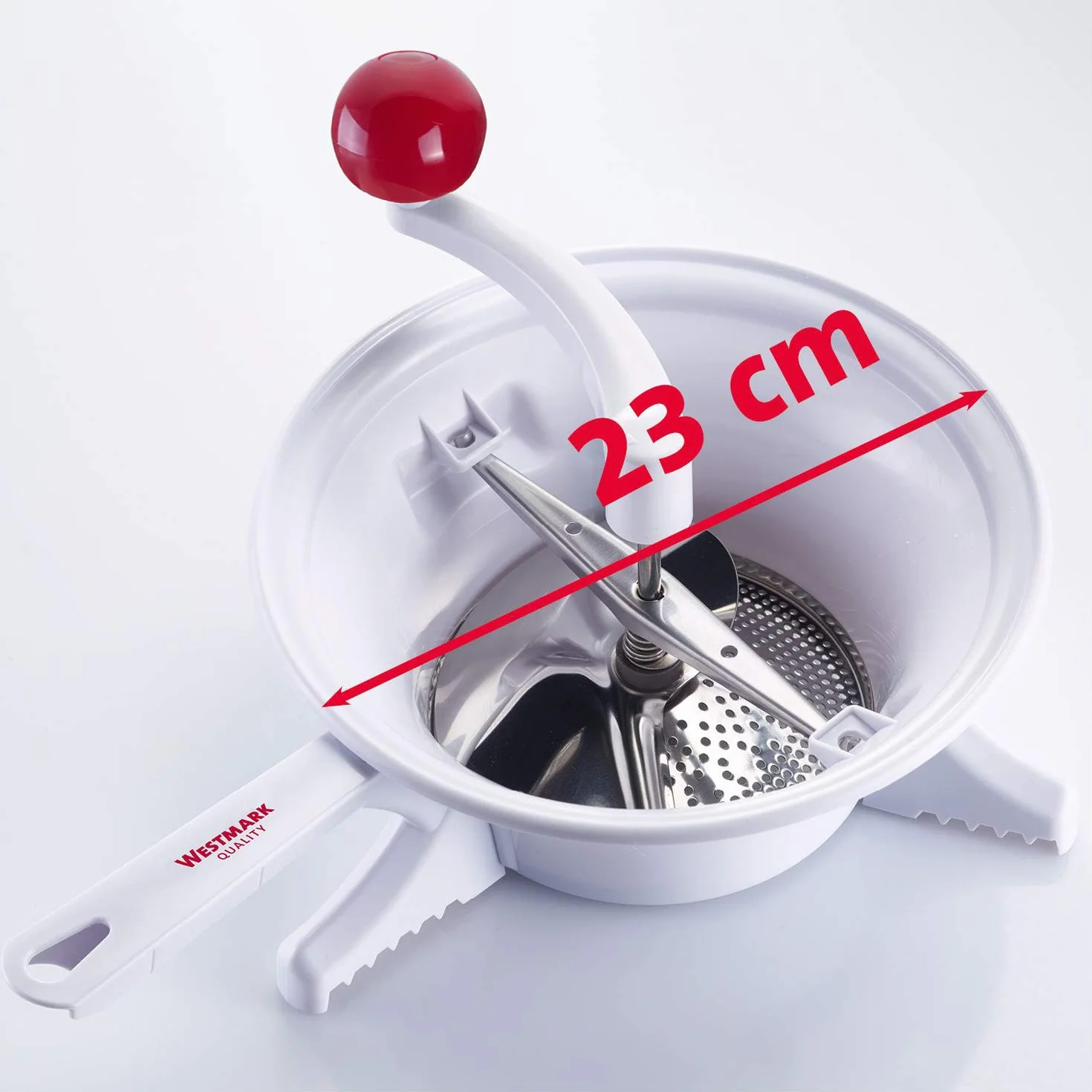 Westmark Moulin à Légumes 23 cm Plastique Acier Inoxydable Blanc Rouge