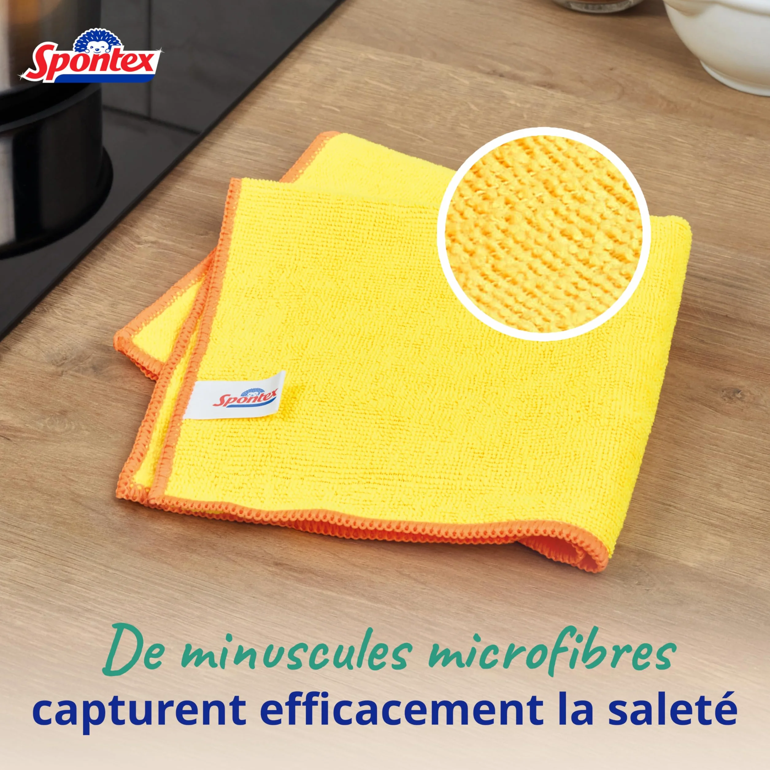 Spontex Microfibre Collection 8 Chiffons de Nettoyage Multi-usages