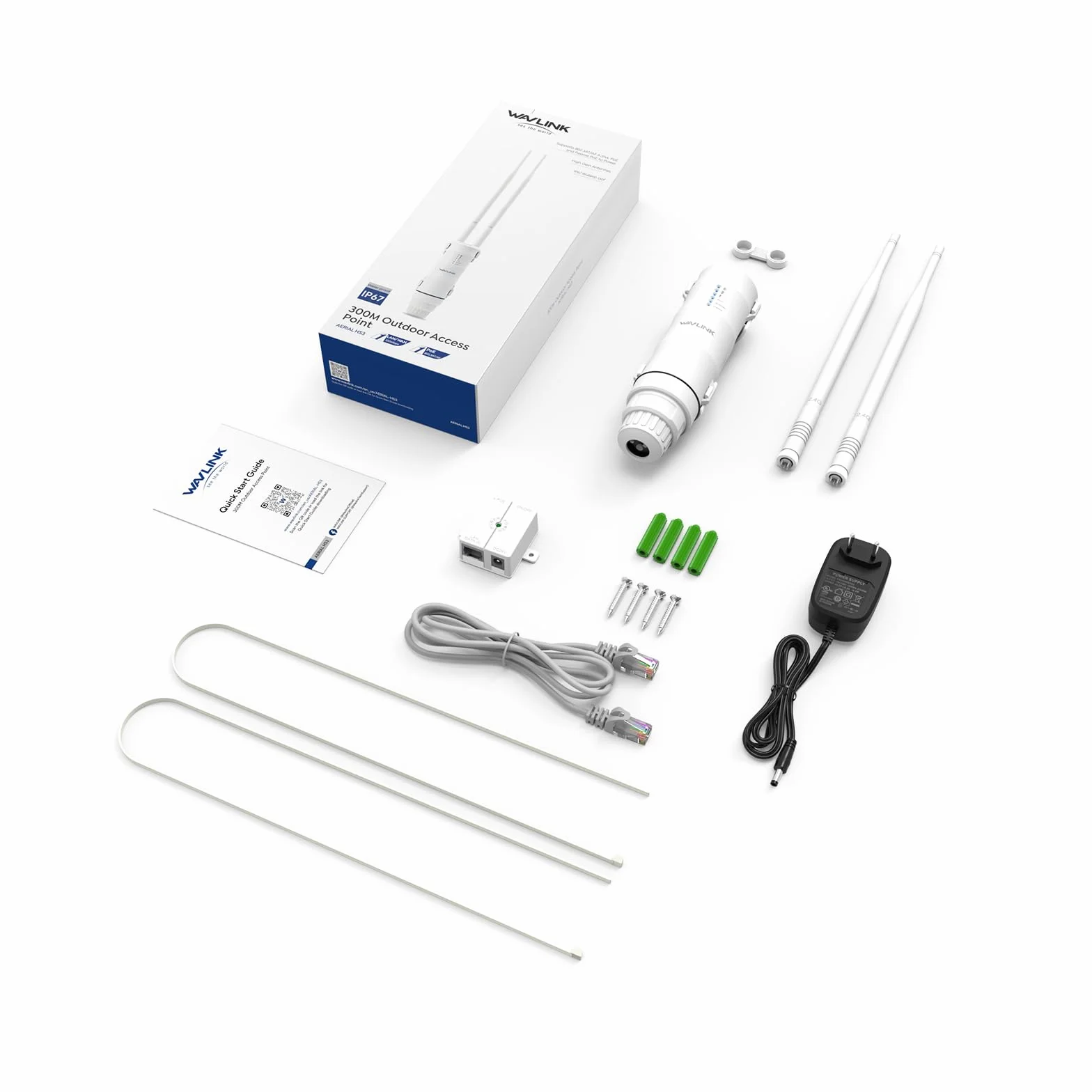 Potężny zewnętrzny wzmacniacz WiFi z anteną WiFi dalekiego zasięgu - Wavlink N300 wzmacniacz 2,4G - Outdoor Poe Zewnętrzny wzmacniacz WiFi - idealny do dużych odległych przestrzeni