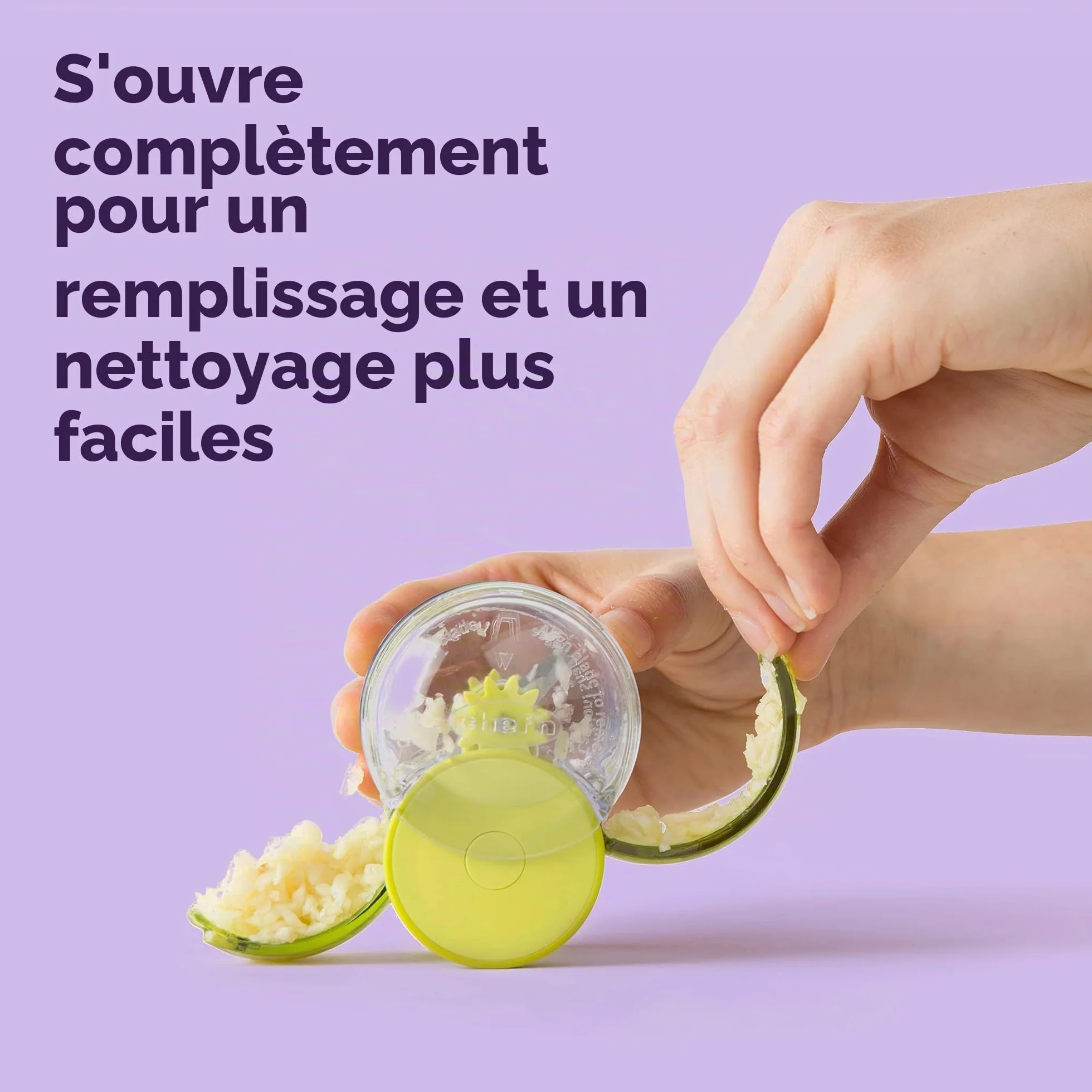Chef'n Hachoir à Ail GarlicZoom Trancheur d'Ail et Fines Herbes Plastique Vert 6,5 x 5,5 x 8,5 cm