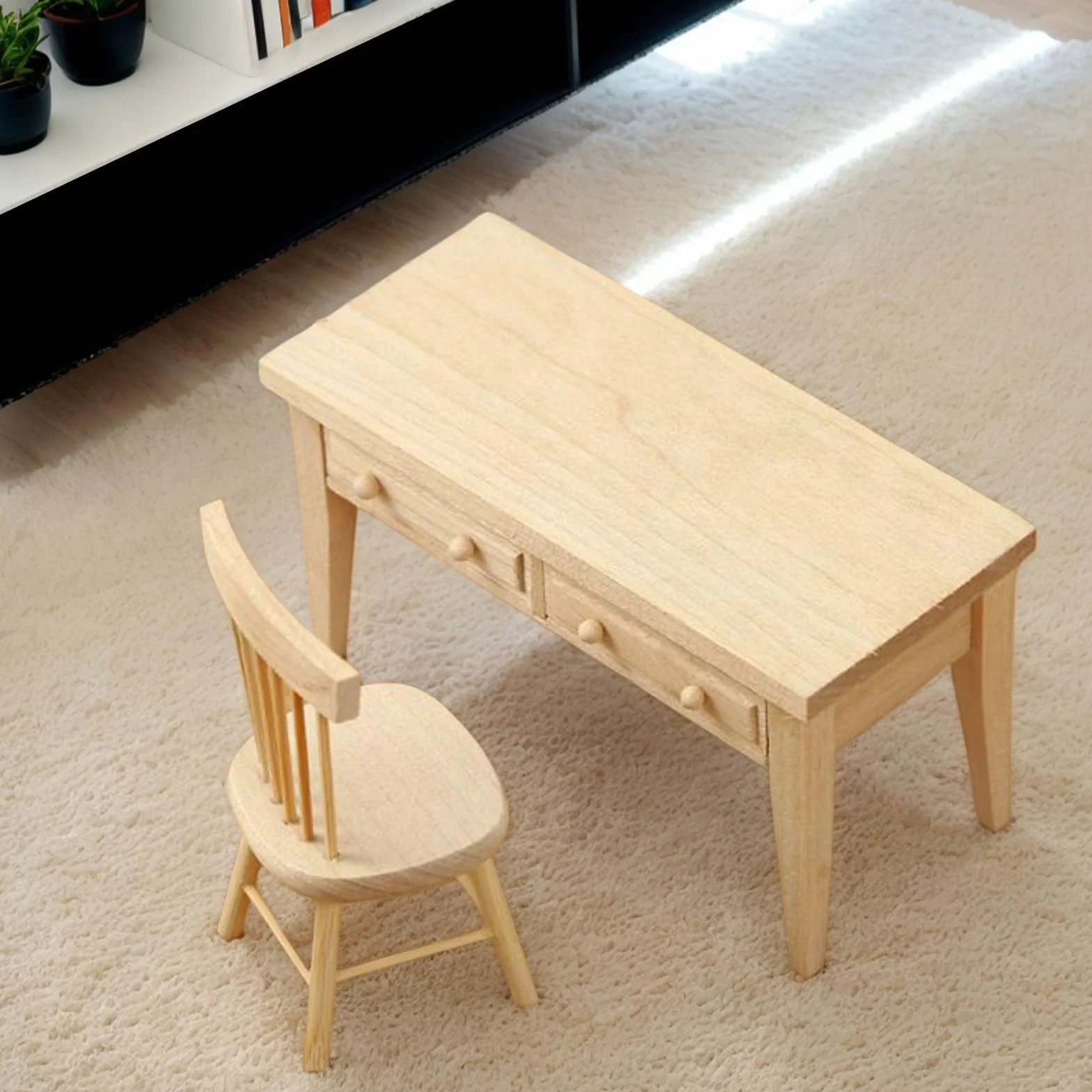 Mobilier De Maison De Set de Table et Chaises Miniatures Échelle 1/12 pour Maisons de Féériques Collectionneurs