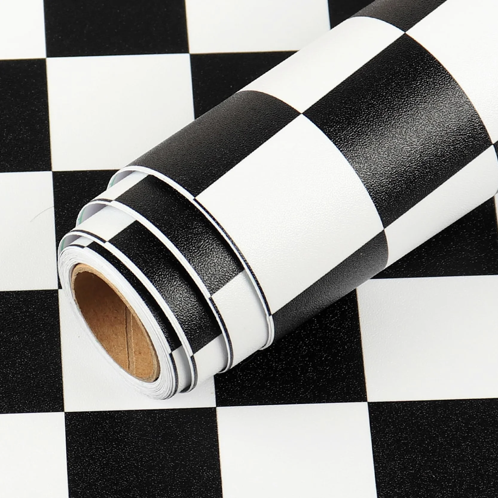LACHEERY Papier Adhesif Meuble Noir Blanc Geometrique 40cm x 200cm Vinyle Imperméable Sticker Porte