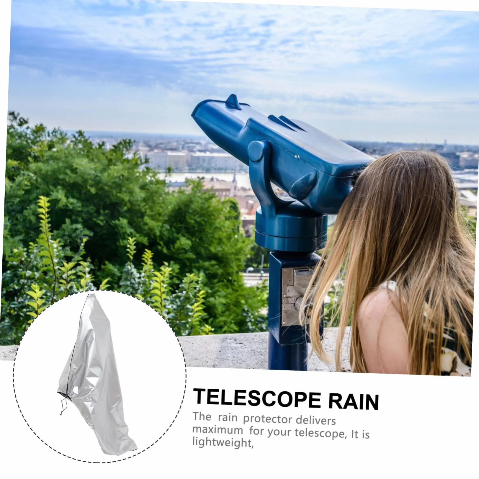 SECFOU Łatwy W Montażu Pokrowiec Na Teleskop 210d Oxford Rain Cover I Uv Do Teleskopu Silver 150x85cm