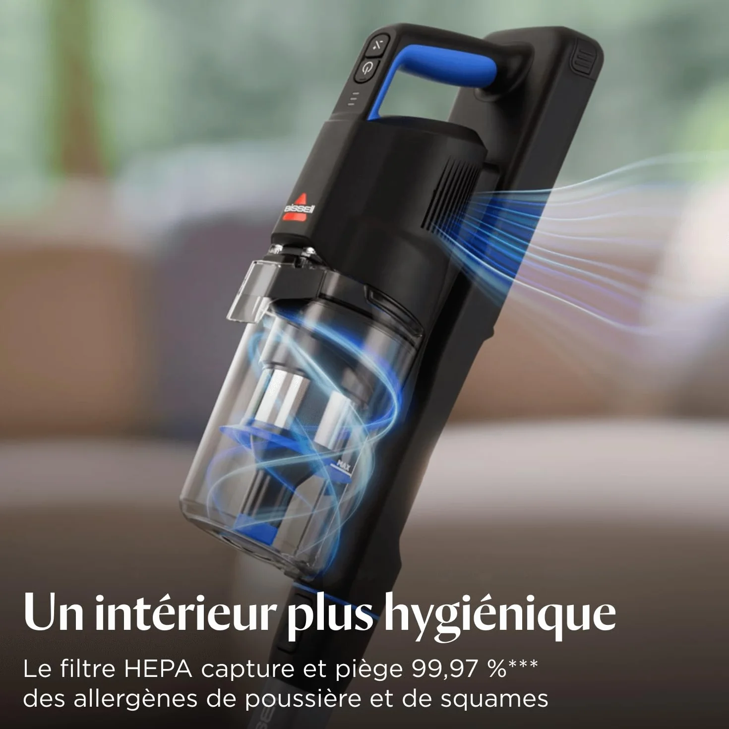 Bissell PowerClean FurGuard, Aspirateur Balai sans Fil, 280W, Brosse Autonettoyant, Éclairage FurFinder, Aspirateur sans Fil, Autoportant, Filtre HEPA, 2500 mAh Batterie Amovible, 50 Min, 4091N