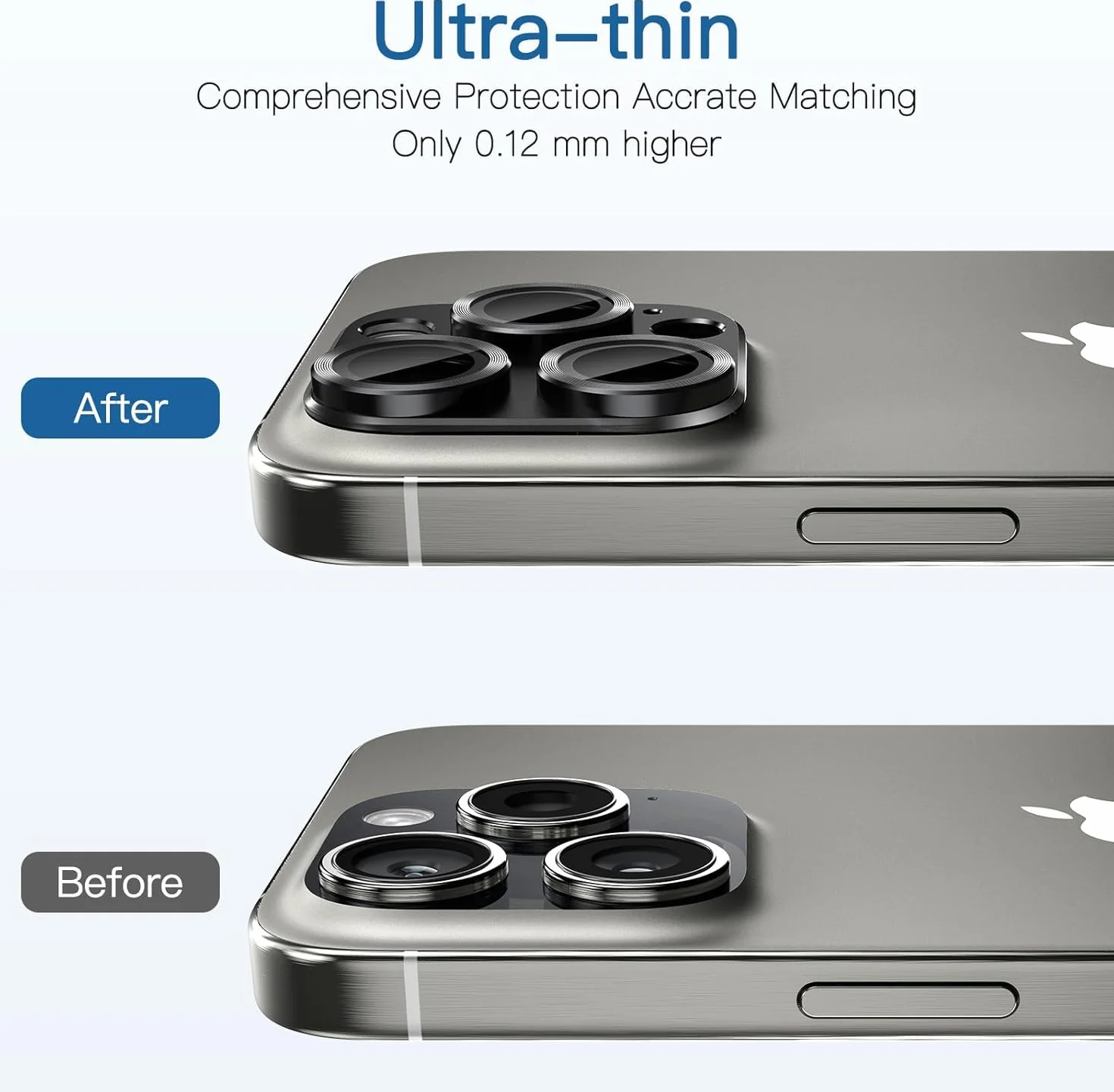 [2-pak ochrony obiektywu aparatu do iPhone'a 16 Pro/16 Pro Max, szkło hartowane 9H, pokrywa z płyty aluminiowej lotniczej, Night Circle, przejrzystość HD, kompatybilna z etui, łatwa