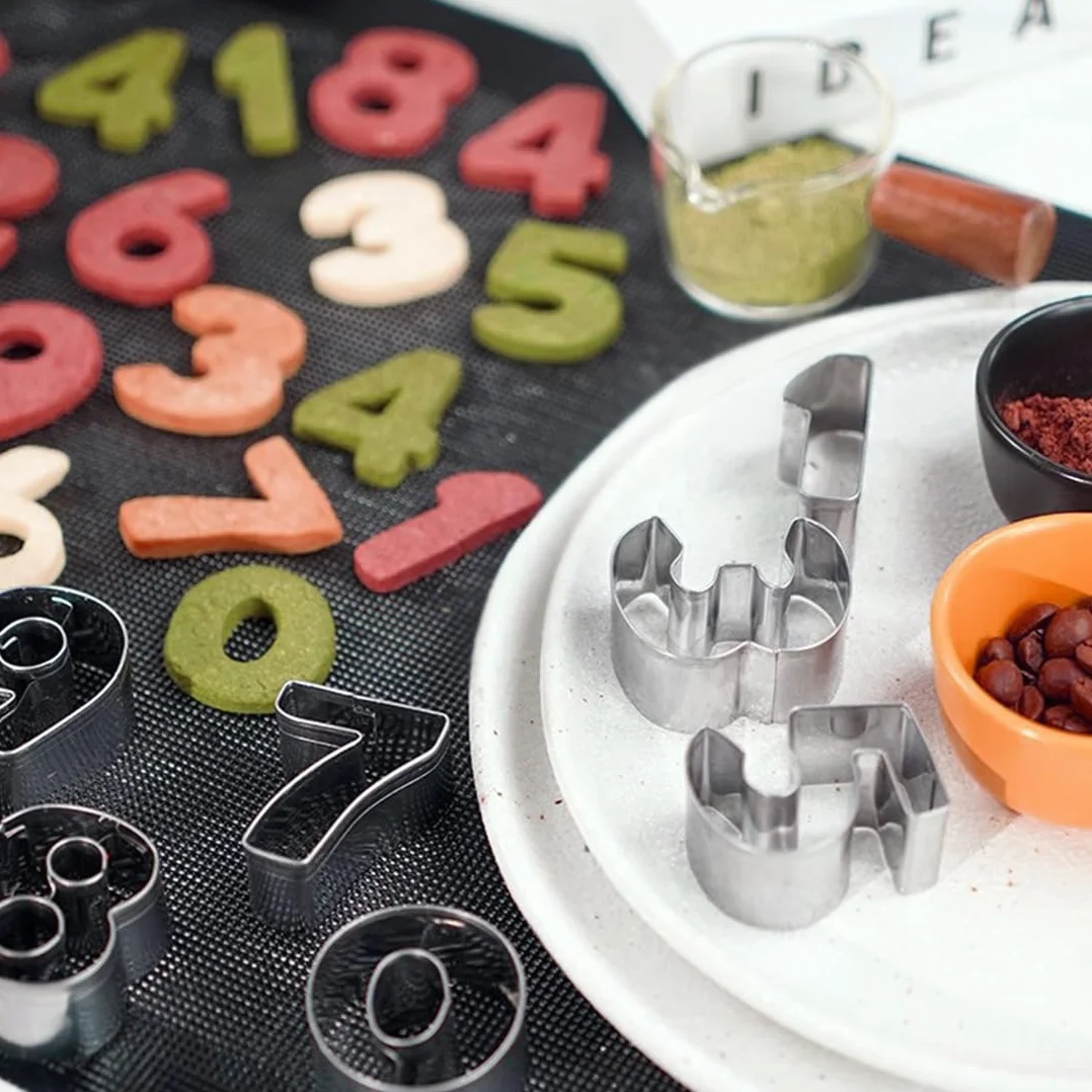 9 Pcs Number Cookie Cutter Set 0-8 For Baking Cake Decorating Fondant