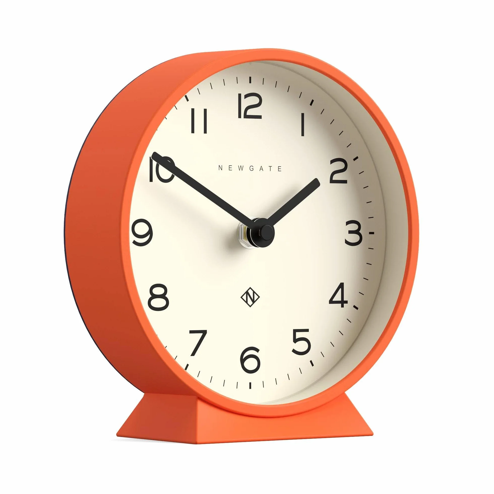 NEWGATE® M Horloge de Bureau Mantel Echo | Conception Moderne de la Ronde | Orange Citrouille | des nombres faciles à Lire | Style Contemporain pour Bureau, Table, étagère ou Table de Chevet