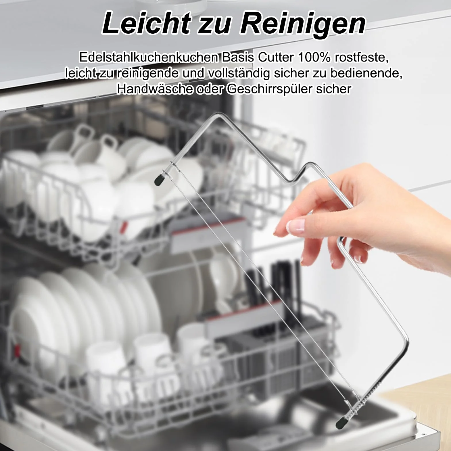 Coupe-tarte professionnel 32 cm acier inoxydable réglable hauteur fil double couche