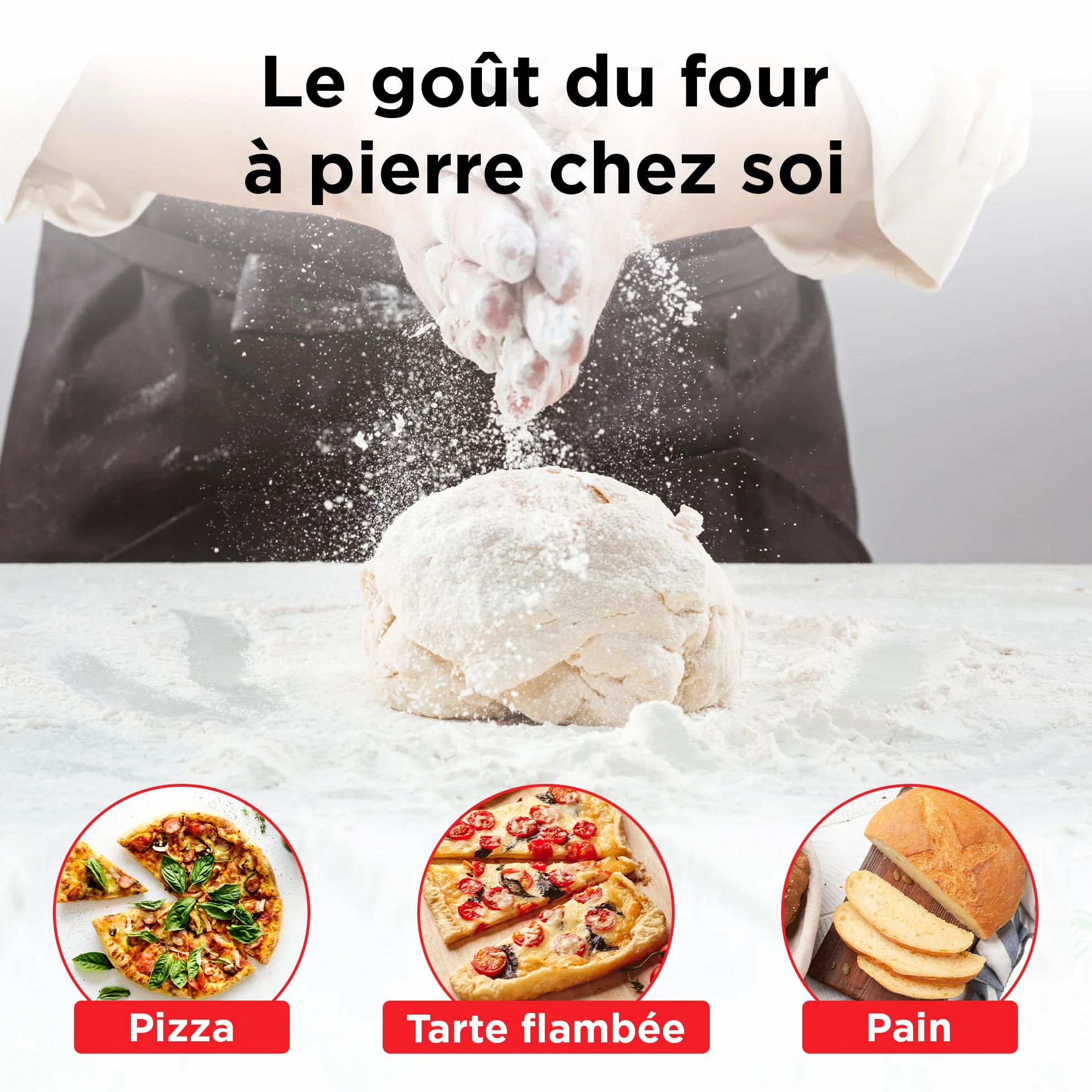 Pizza Lover Kit de pierres à pizza de qualité supérieure pour four et barbecue - 4 en 1 - Avec pelle à pizza perforée (anodisée dure) + pierre à pizza jusqu'à 800 °C en cordiérite + roulette à pizza