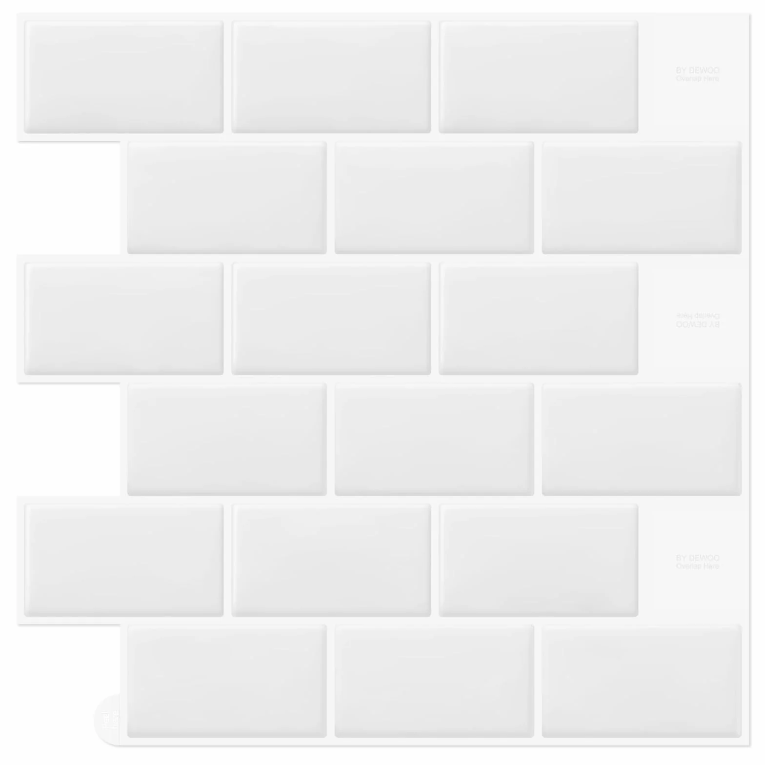 DEWOO Credence Adhesive Carrelage Autocollant Vinyle 3D Metro 30.5x30.5 cm 10 Pièces