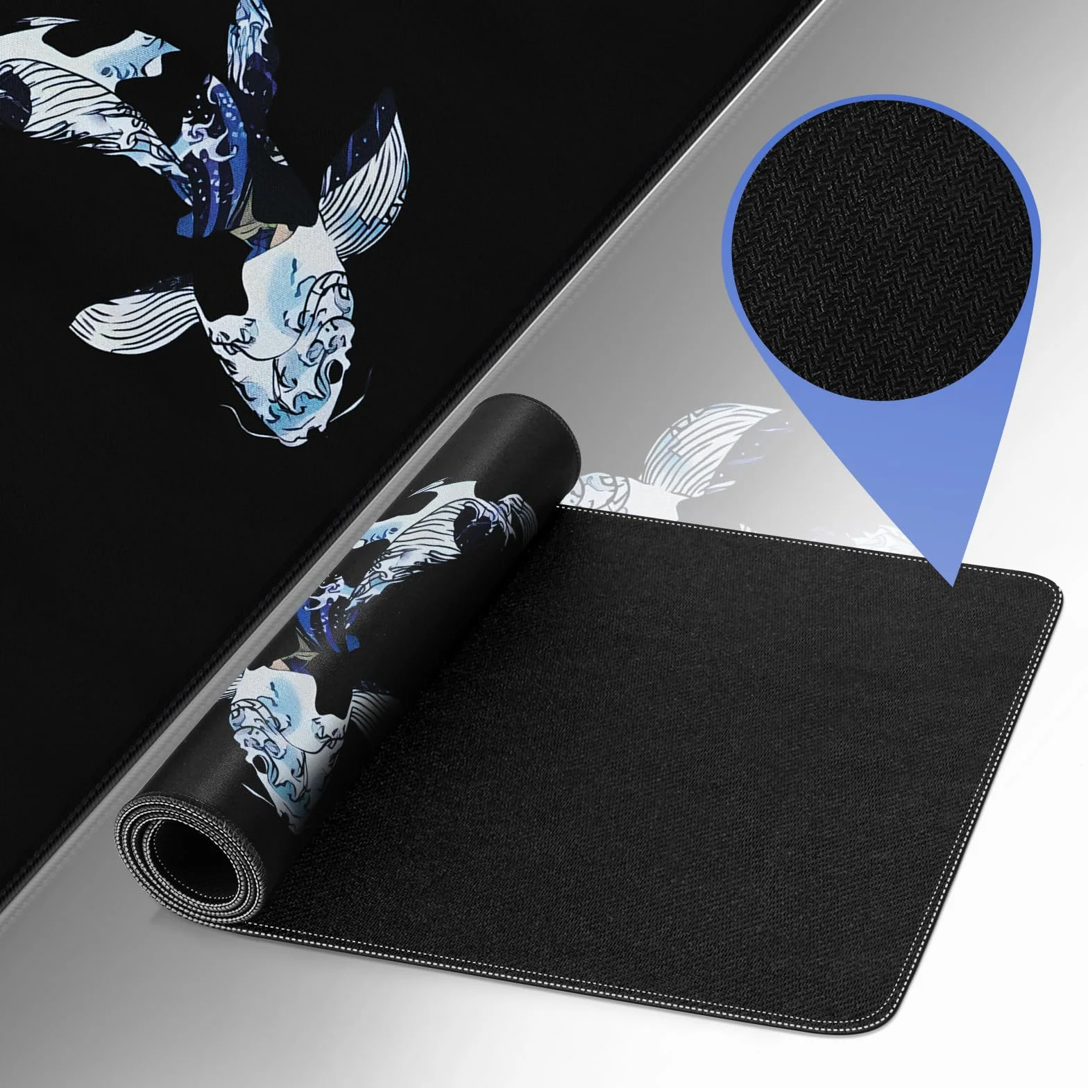 EFISH Tapis de Souris de Jeu XXL 800 x 300 mm Bords Cousus Imperméable Antidérapant pour PC