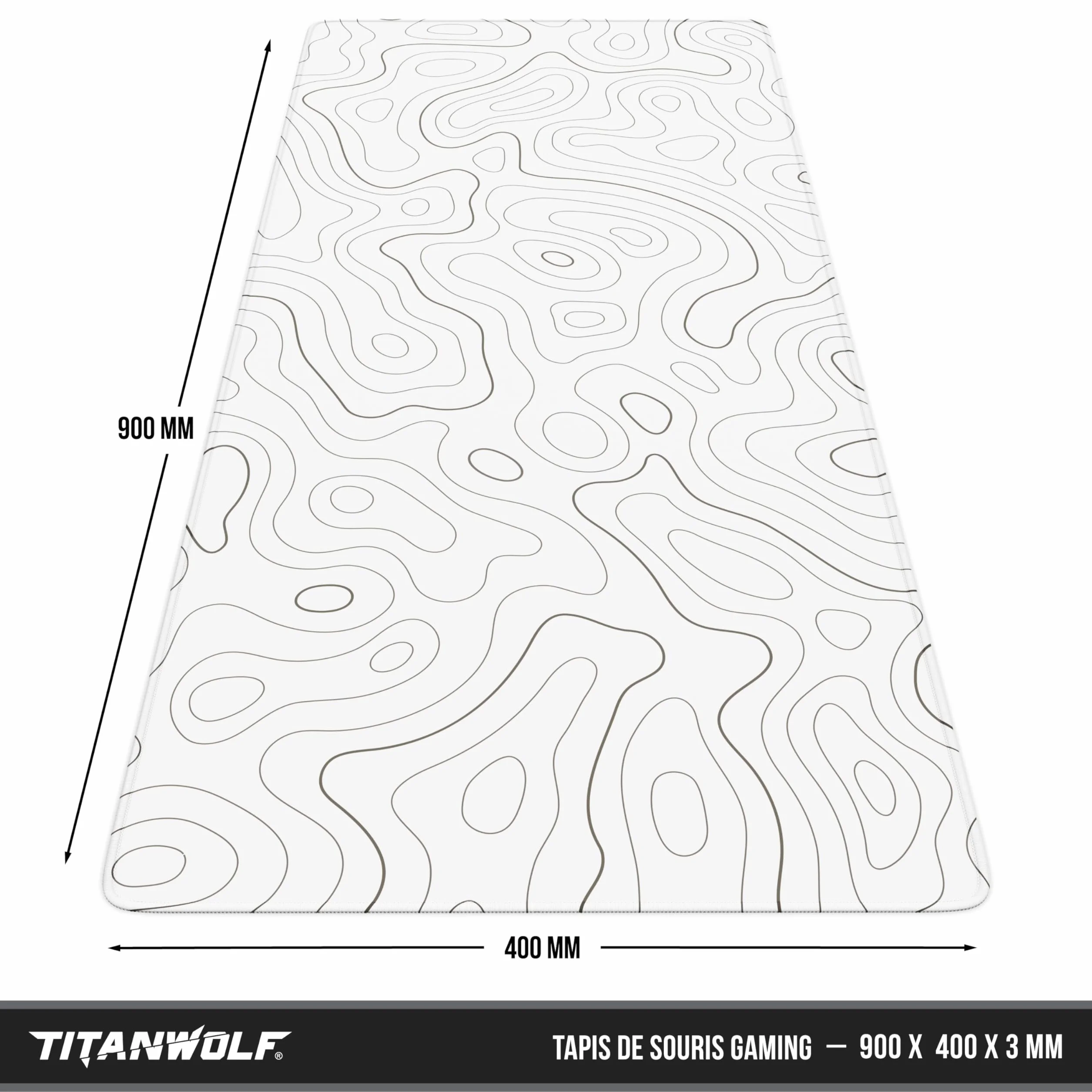 TITANWOLF Tapis de Souris Gaming XXL 900x400mm, Mouse Pad Mat, Base antidérapante, Haute précision